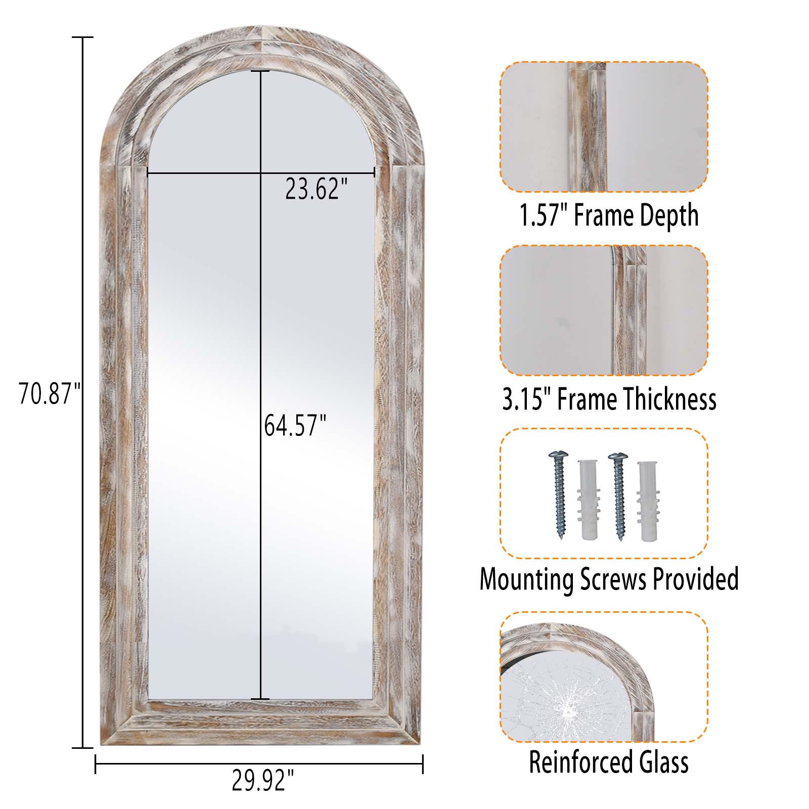 BEAUTYPEAK SMYH3071W Decor-Mirrors - View #5