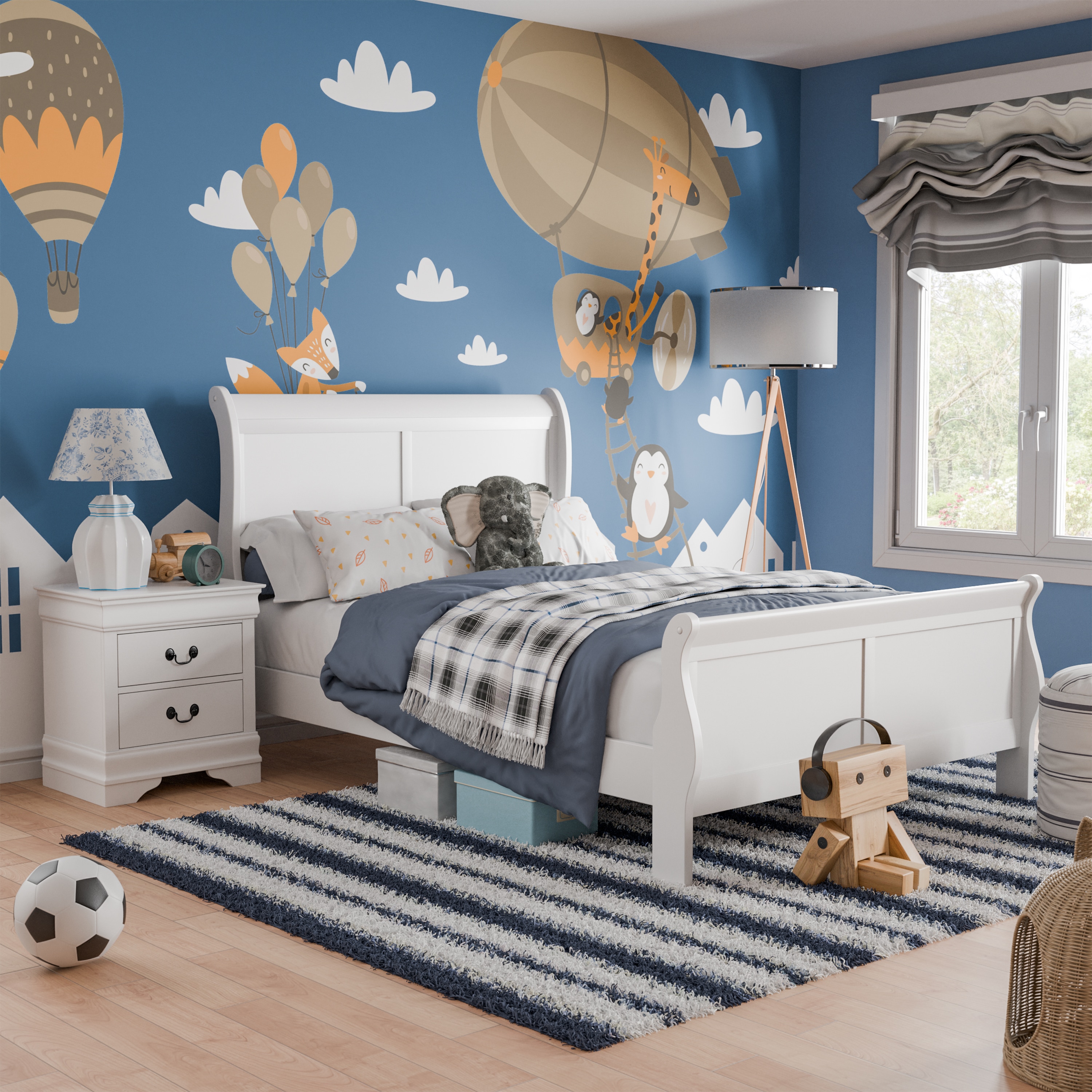 Furniture of America EC-7866WH-F-2PC Burkhart White Full Bedroom Set