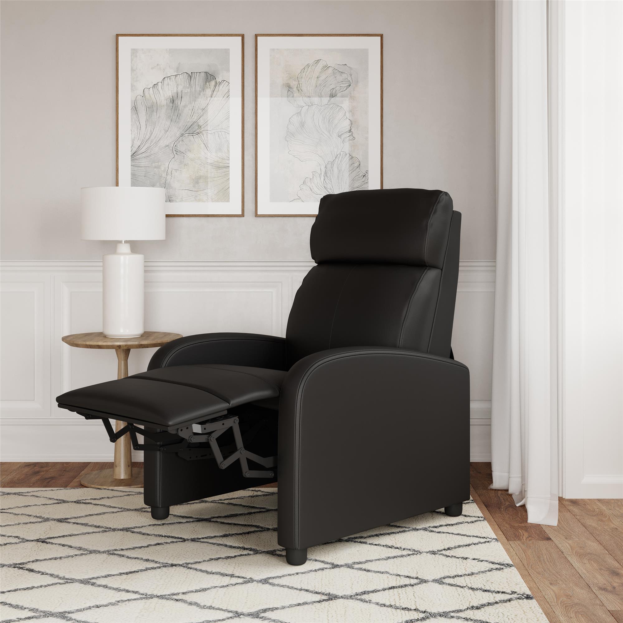 Moby Black Faux Leather Low Back Rolling Office Chair