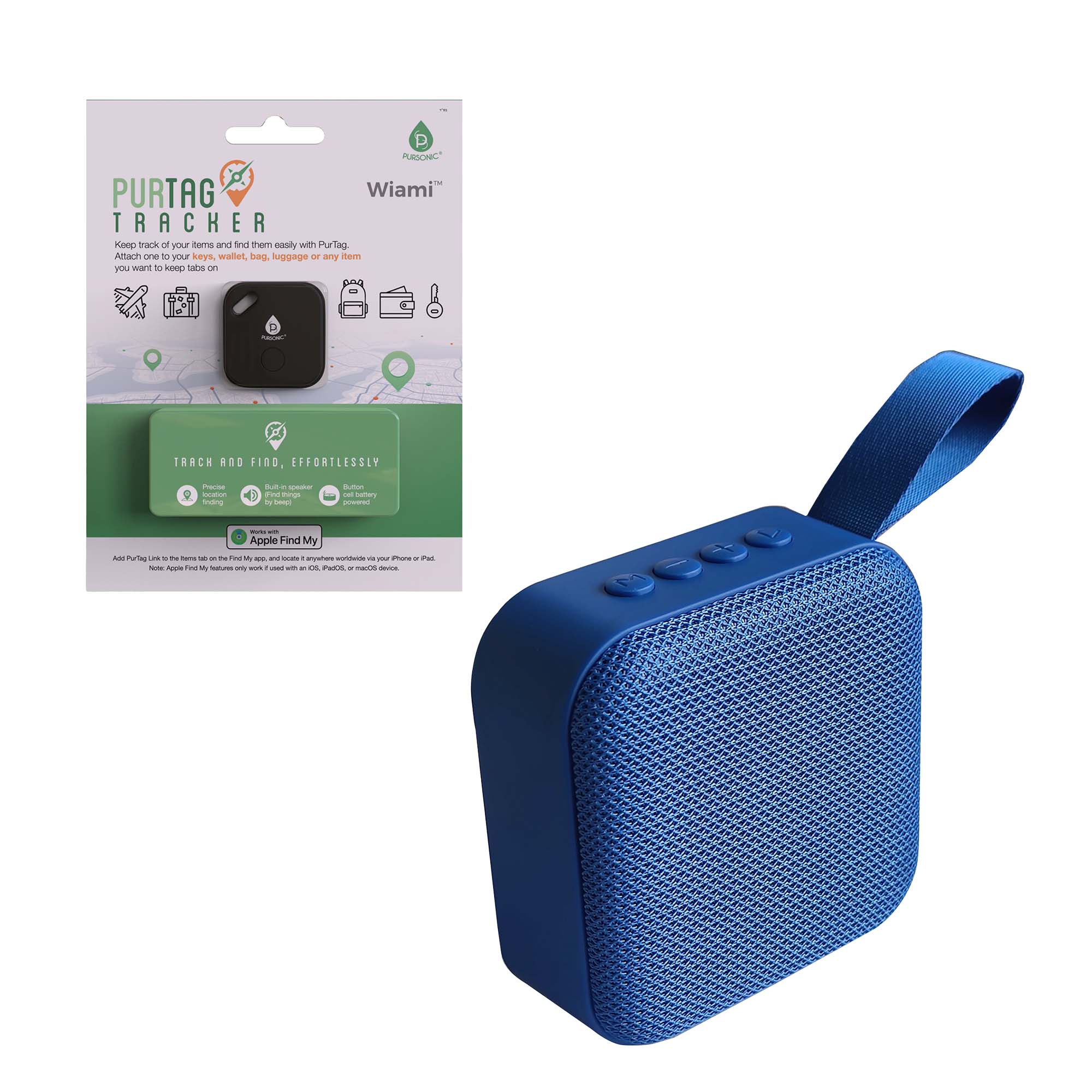 Pursonic On the Go Essentials Bundle Wireless Speaker Purtag Tracker #BTS120-PTT1
