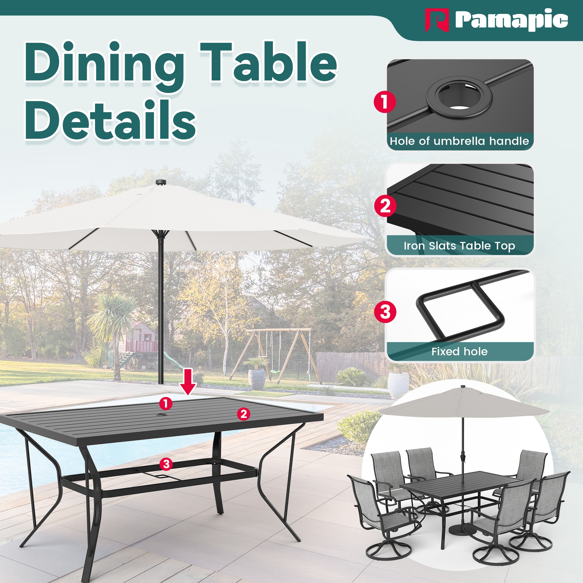PamaPic TS-CZ-ZY-7JT-G-WL1 Patio-Dining-Sets - View #6