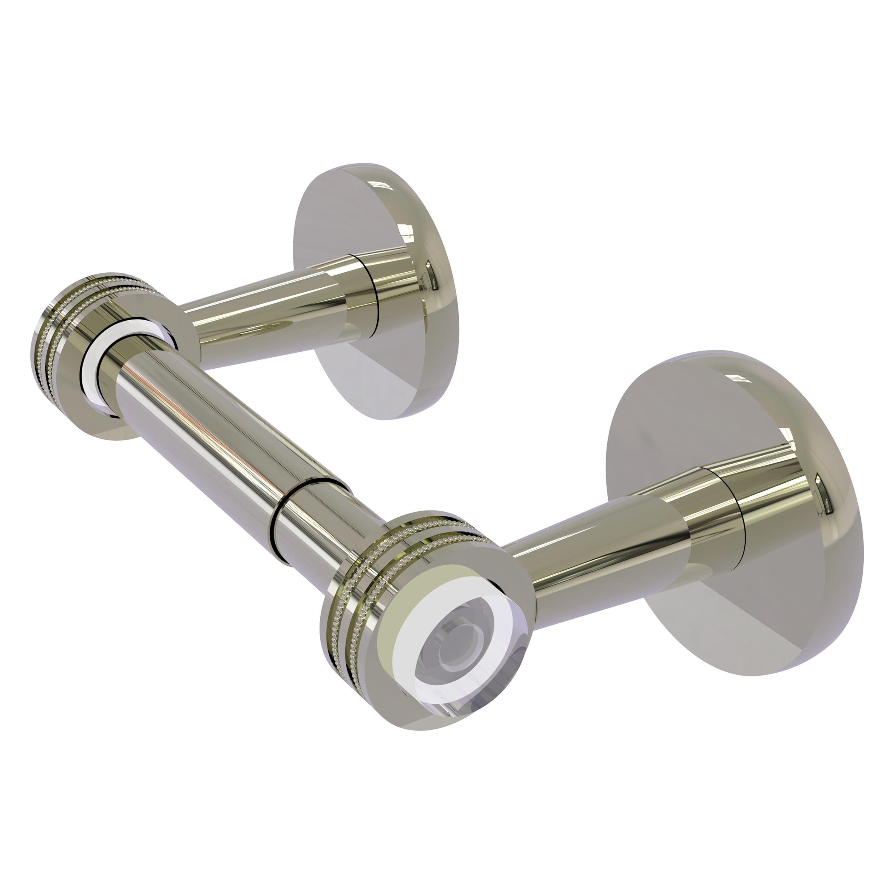 Allied Brass CV-24D-PNI Clearview Polished Nickel Wall mount Double post Toilet Paper Holder 1 -Rolls with Storage