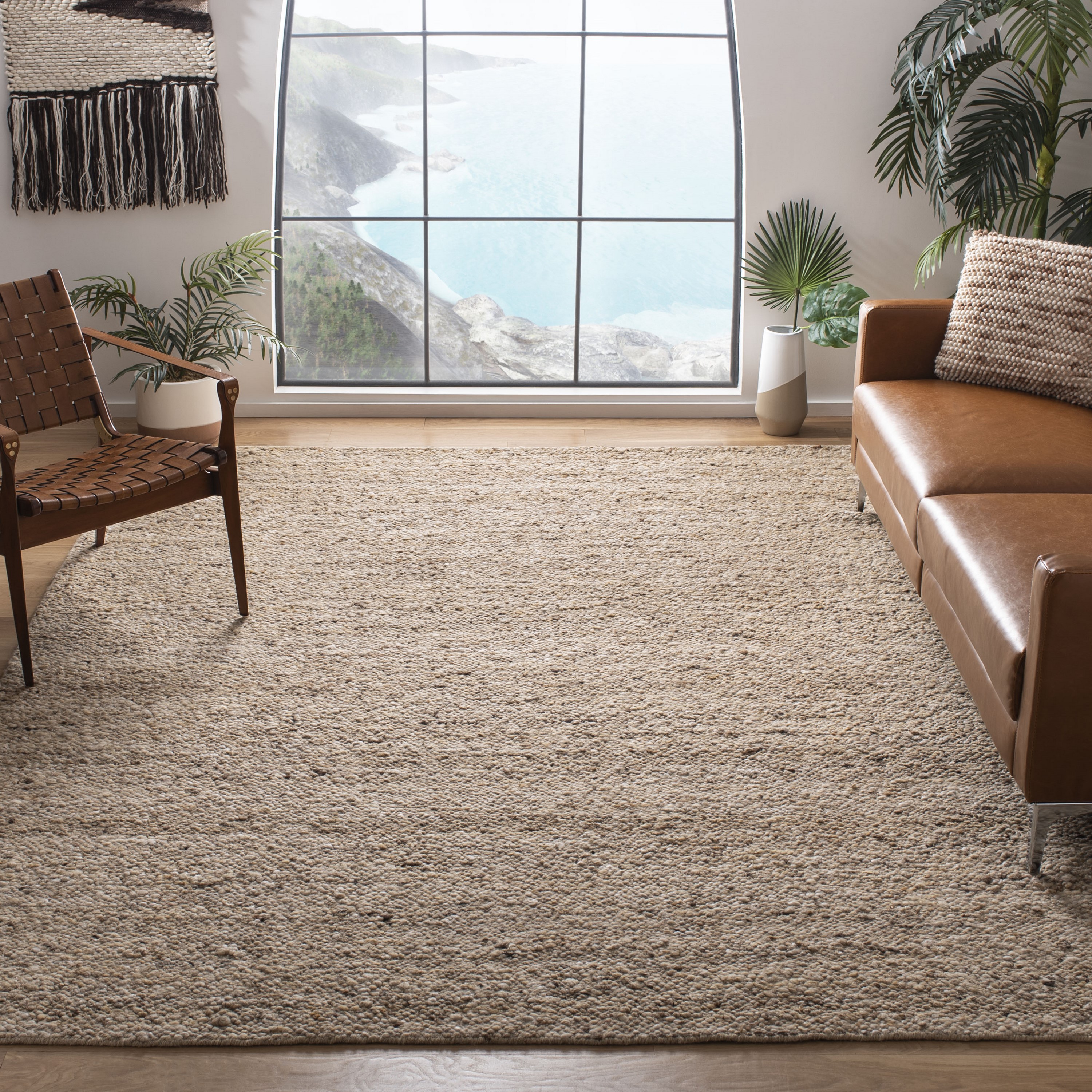 Safavieh NAT263B-8 Natura Darla 8 x 10 (ft) Wool Beige Rectangular Indoor Abstract Bohemian/Eclectic Area rug