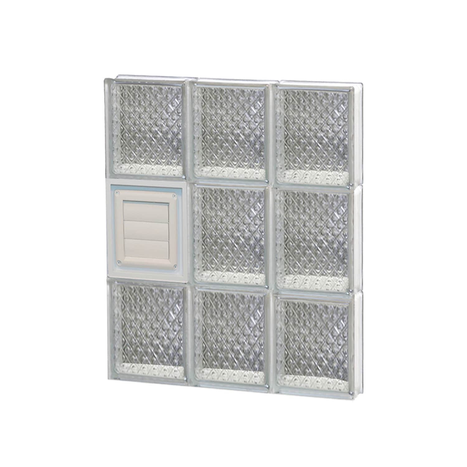 REDI2SET D1824DP Diamond Glass 17-1/4-in x 23-1/4-in Frameless Replacement Dryer vent Glass Block Window