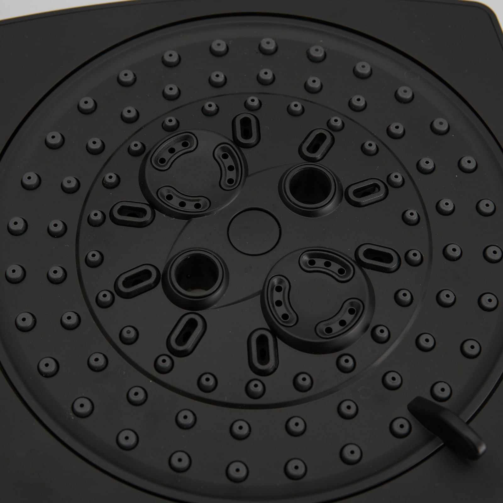 Matte Black Square Rainfall Shower Faucet Set with Tub Spout