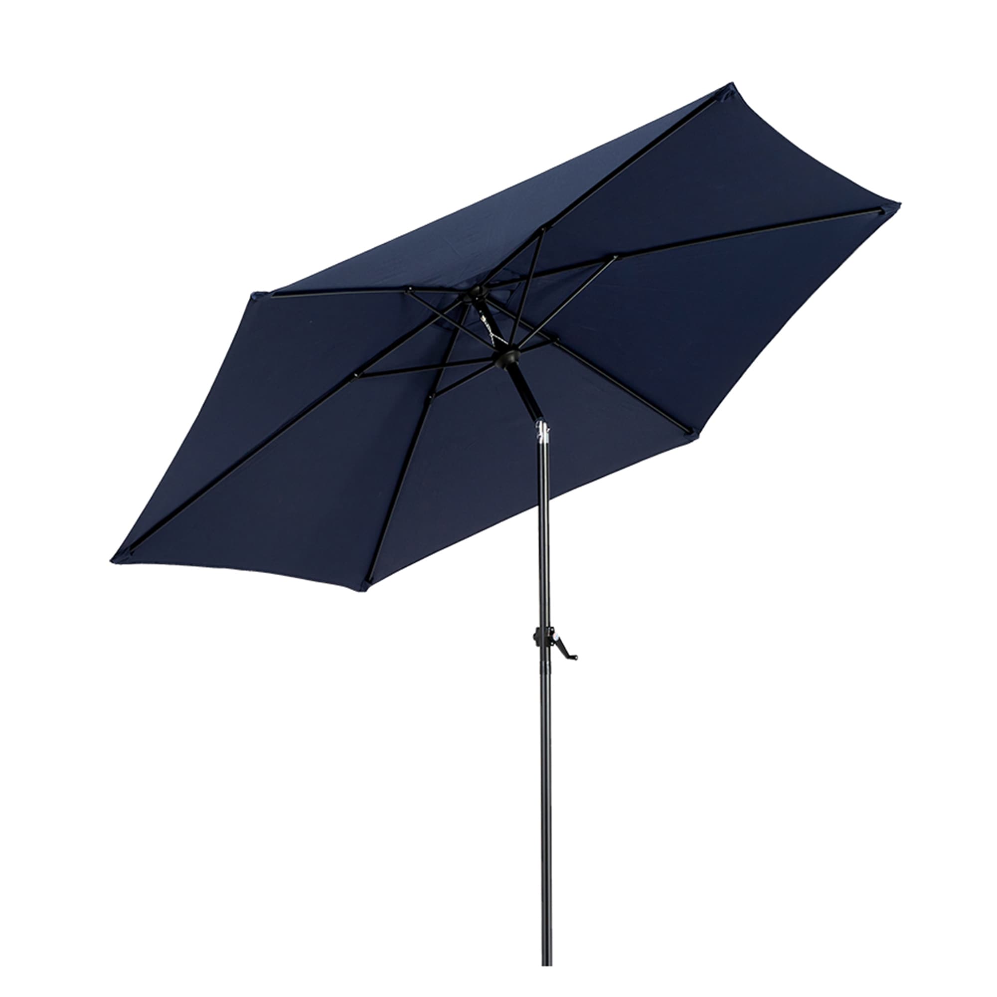 SINOFURN SYA810067RD 9-ft Steel Blue Push-button Tilt Market Patio Umbrella