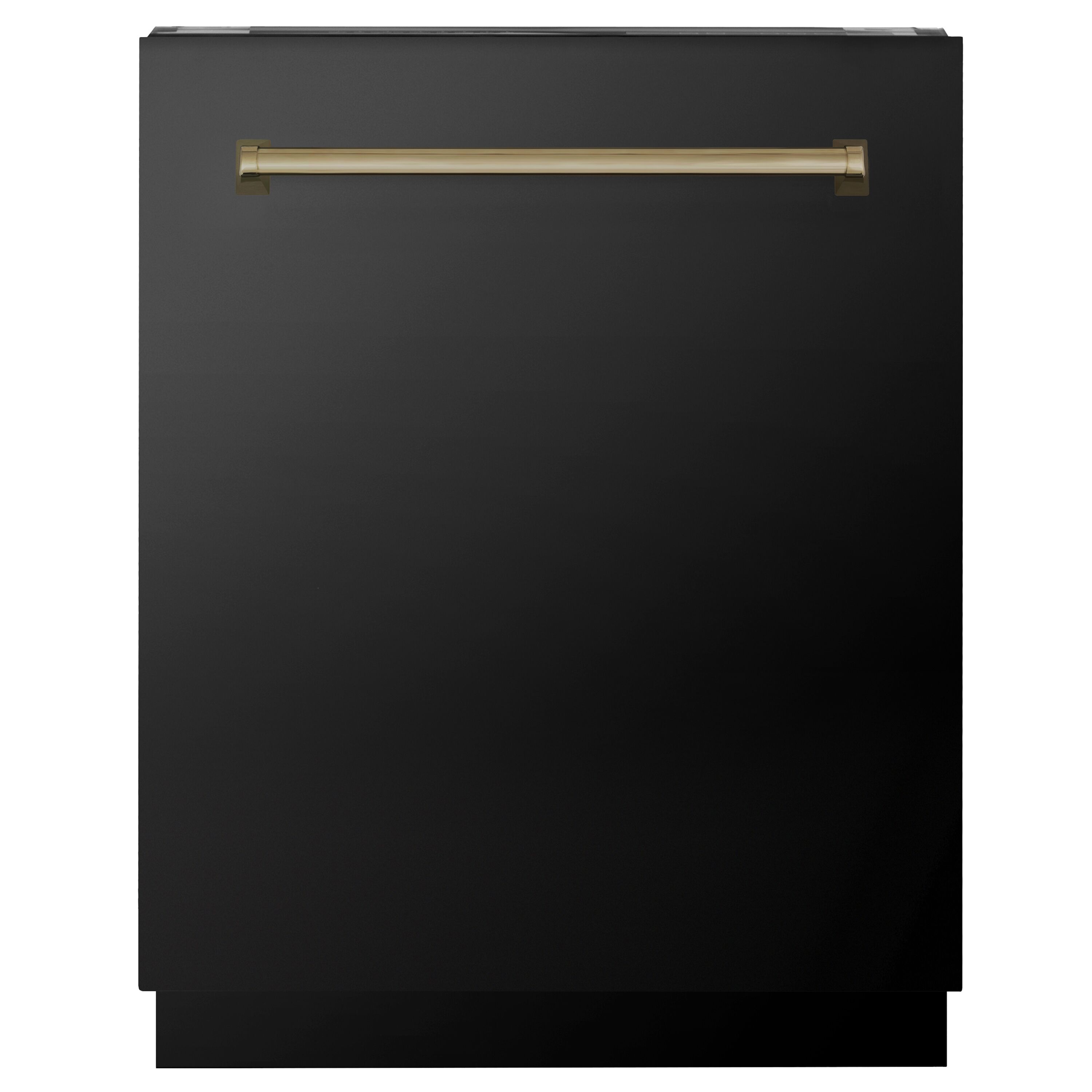 ZLINE KITCHEN & BATH DWVZ-BS-24-CB Autograph Edition 24-in Top Control Built-in Dishwasher With Third Rack ( Stainless Steel Tub with Black Stainless Steel Panel and Champagne Bronze Handle ) ENERGY STAR, 51-Decibel Standard Sound Level