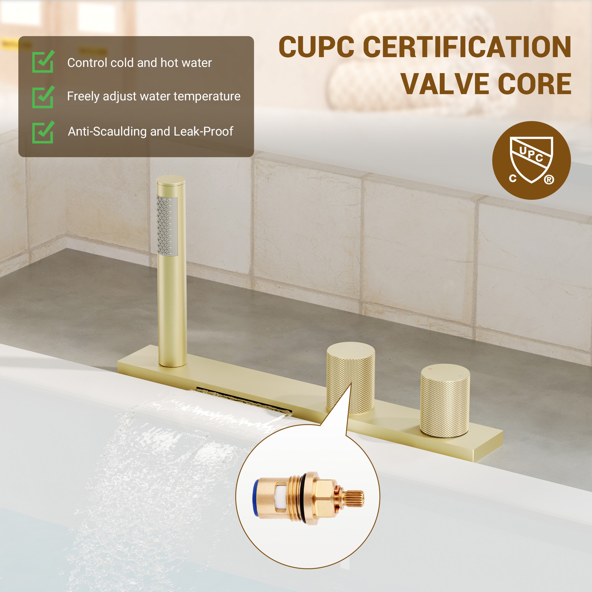 CASAINC TC05-ORB Roman-Tub-Faucets - View #9