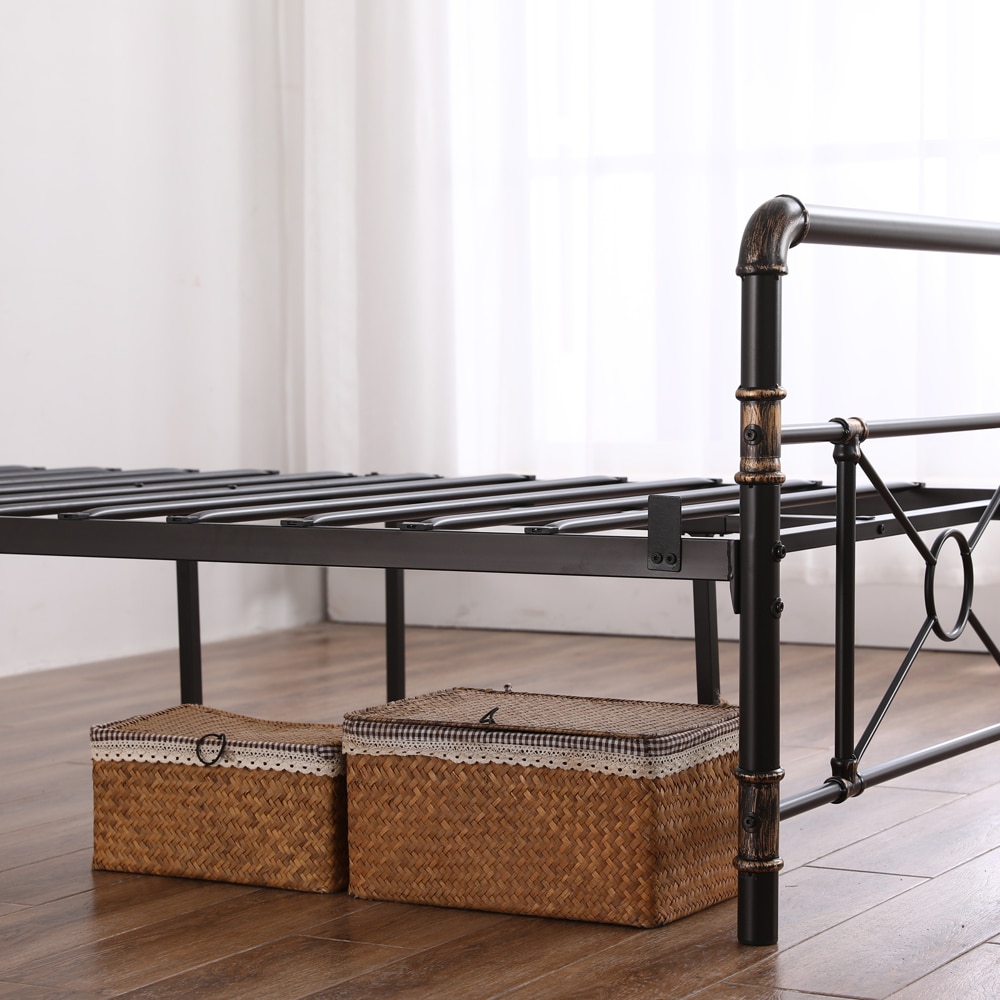 Winado Bed Frame Black Twin Metal Bed Frame At Lowes.com