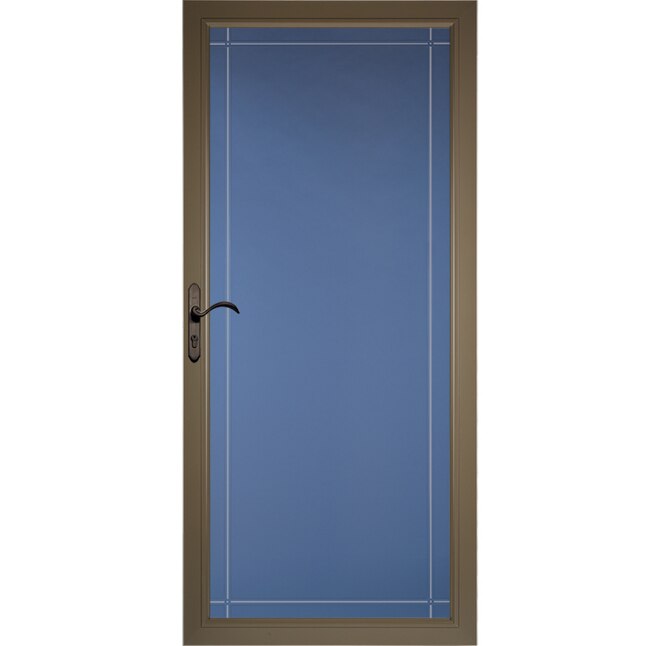 Pella Select 36-in x 81-in Portobello Full-View Aluminum Storm Door Pella Select 36-in x 81-in Portobello Full-View Aluminum Storm Door
