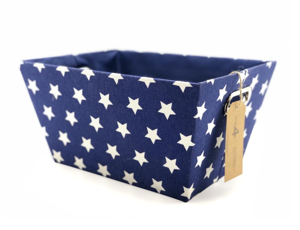 Handcrafted 4 Home GLNY5022 2-Pack 15-in W x 7.87-in H x 11-in D Blue Fabric Stackable Bin