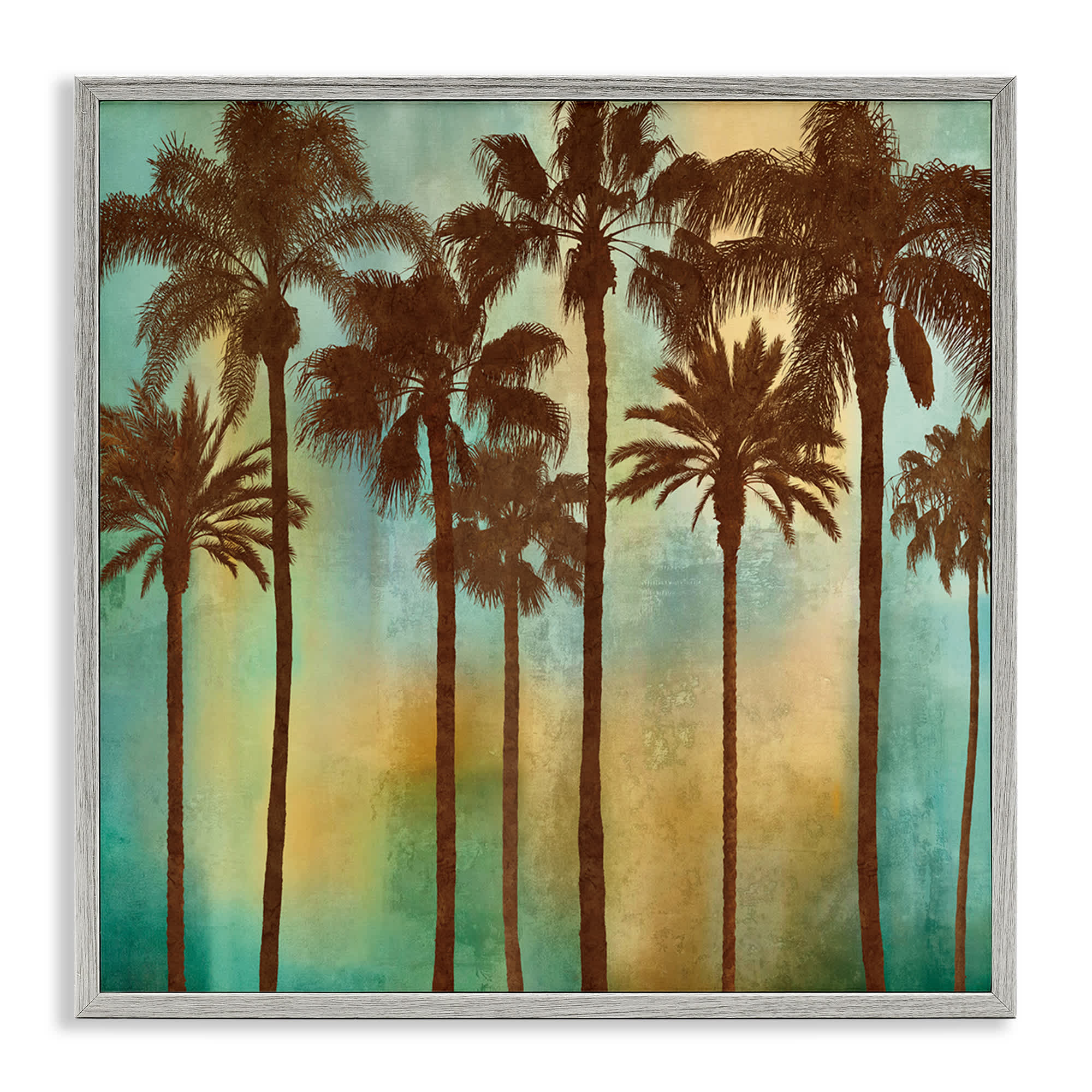 Stupell Industries BS-550-GFF-12X12 Looming Palms on Gradient Framed Giclee design by John Seba