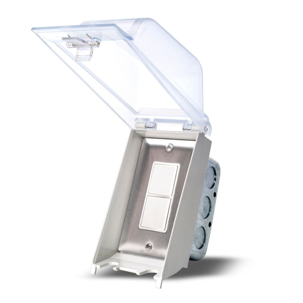 Single Duplex Switch with Weatherproof Box-Stainless Steel Finish
