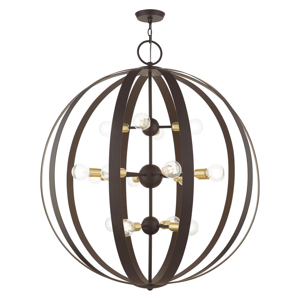 Livex Lighting 46418-07 Modesto 16 -Light Matte Bronze Industrial For Use in Bathrooms, Bedrooms, Dining Rooms, Foyers, Kitchens, Living Rooms Chandelier