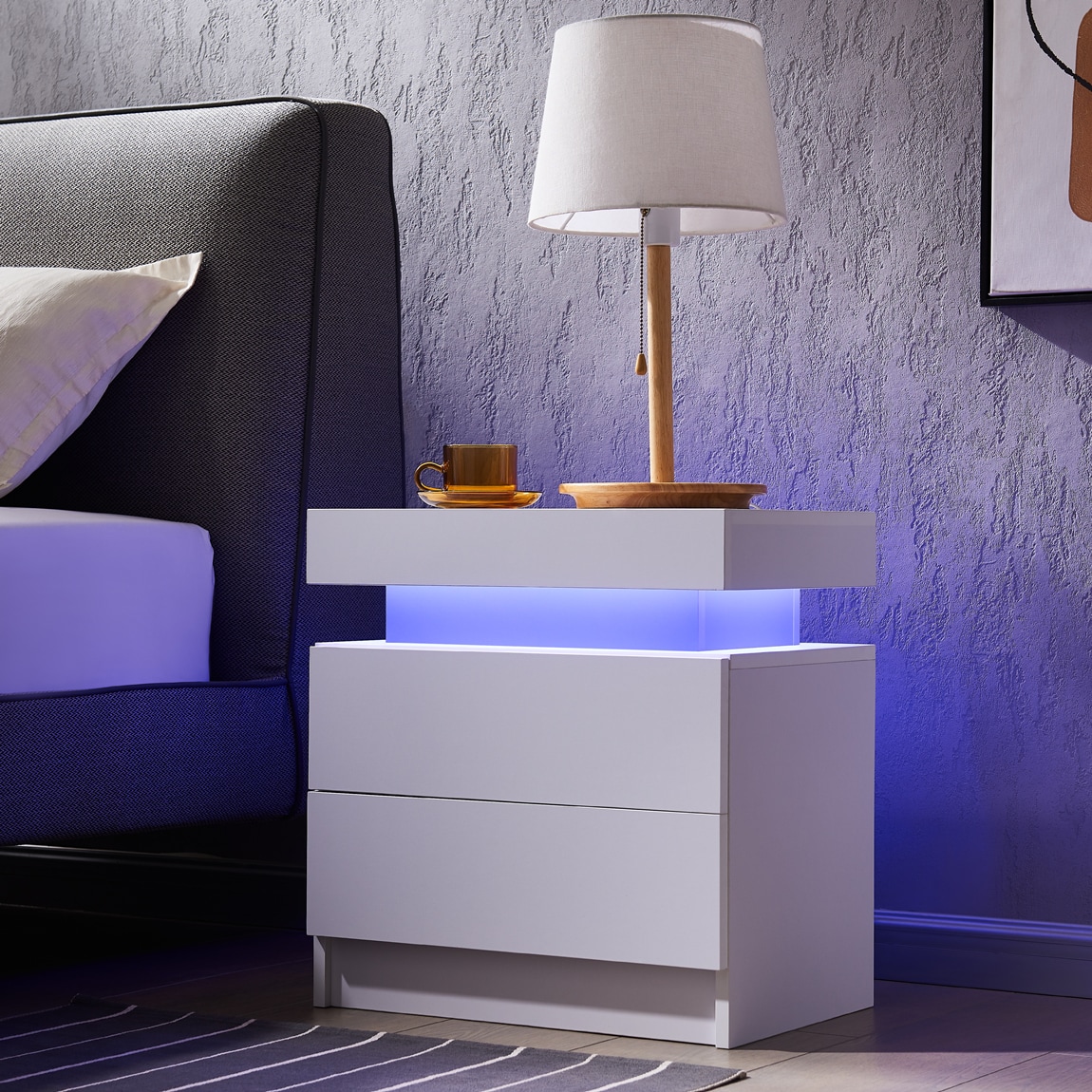 Siavonce XH38722 White Nightstand