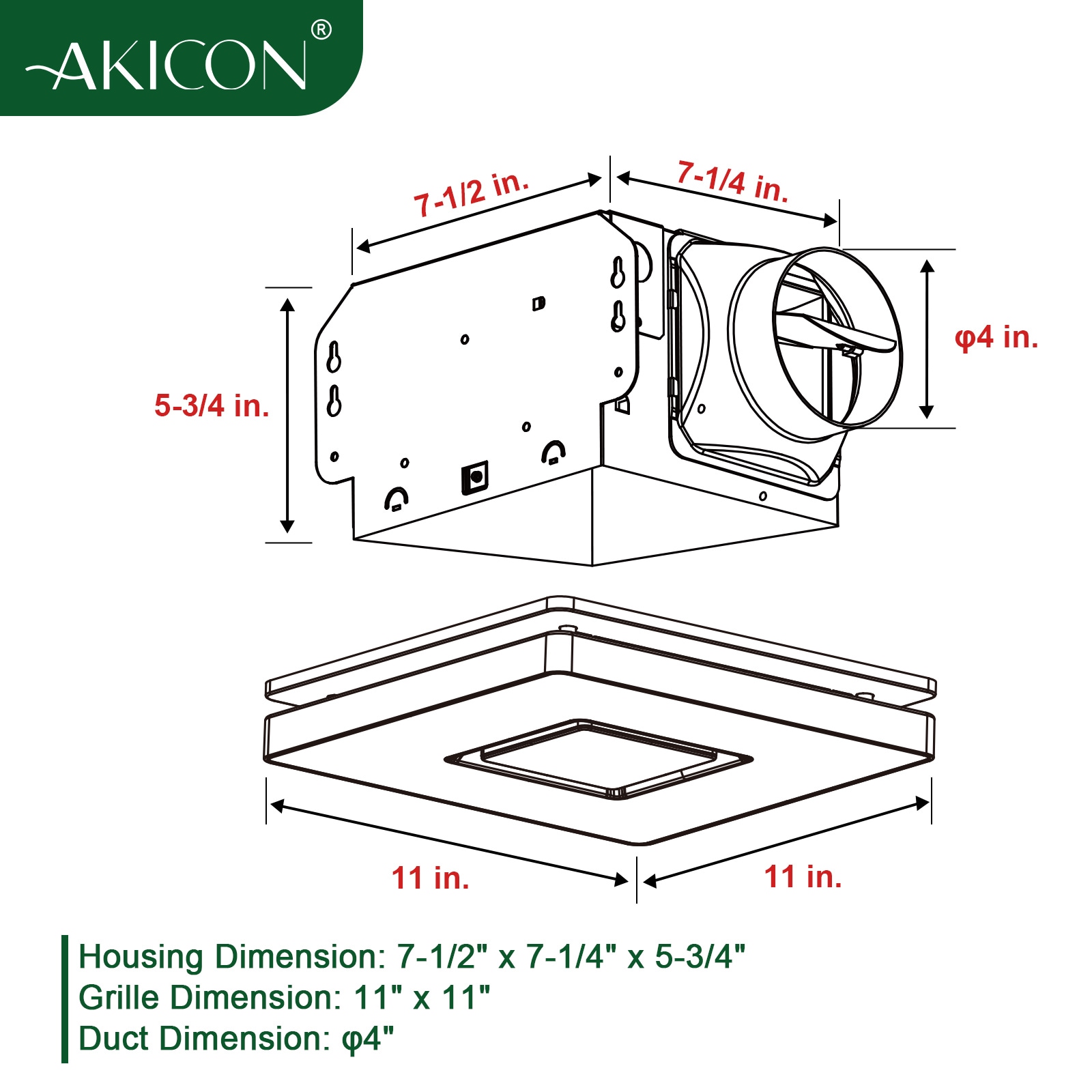 Akicon AK1390N2-S Bath-Fans - View #9