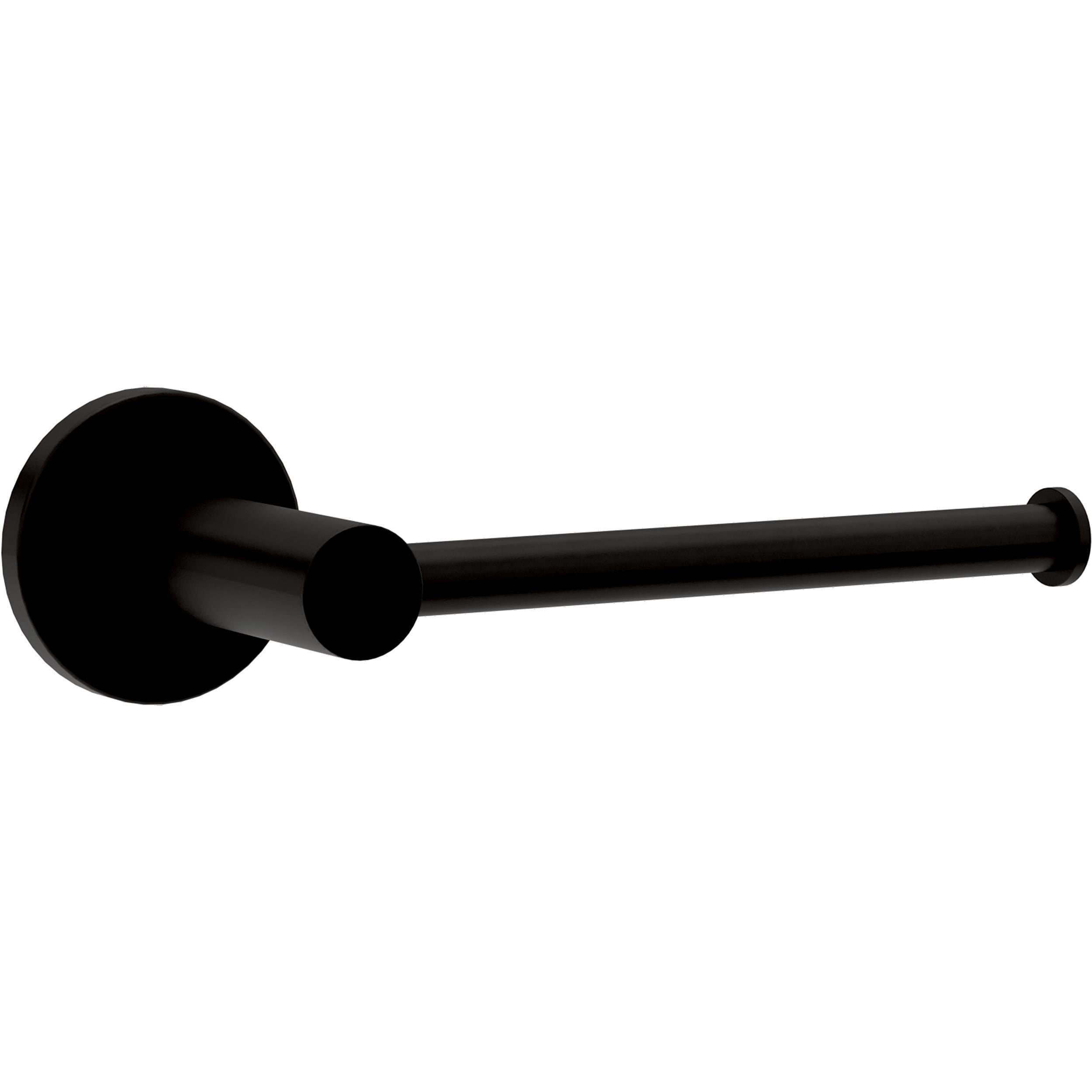 Peerless PA147-BL Precept Matte Black Wall mount Single post Toilet Paper Holder 1 -Rolls with Storage