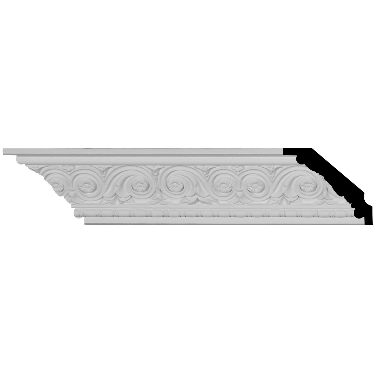 Floral White Urethane Crown Moulding 94.5" Length