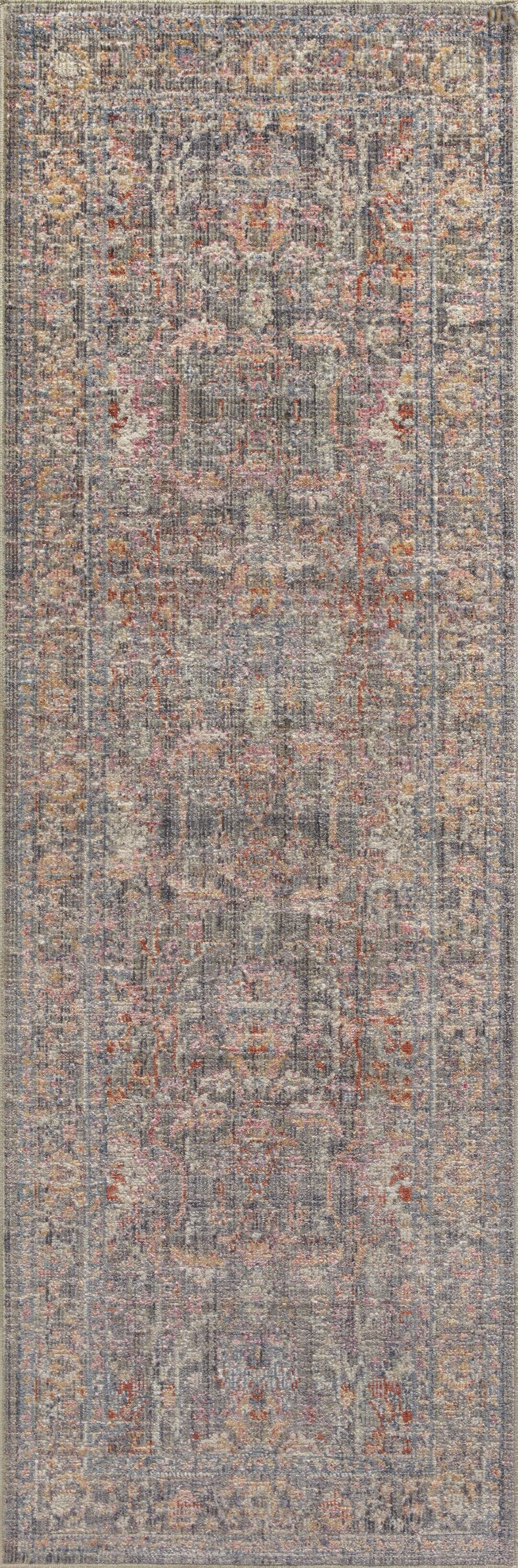 Chris Loves Julia x Loloi ROSMROE-01SNML2780 Rosemarie 3 x 8 (ft) Loomed Polypropylene Stone / Multi Rectangular Indoor Distressed/Overdyed Oriental Runner rug