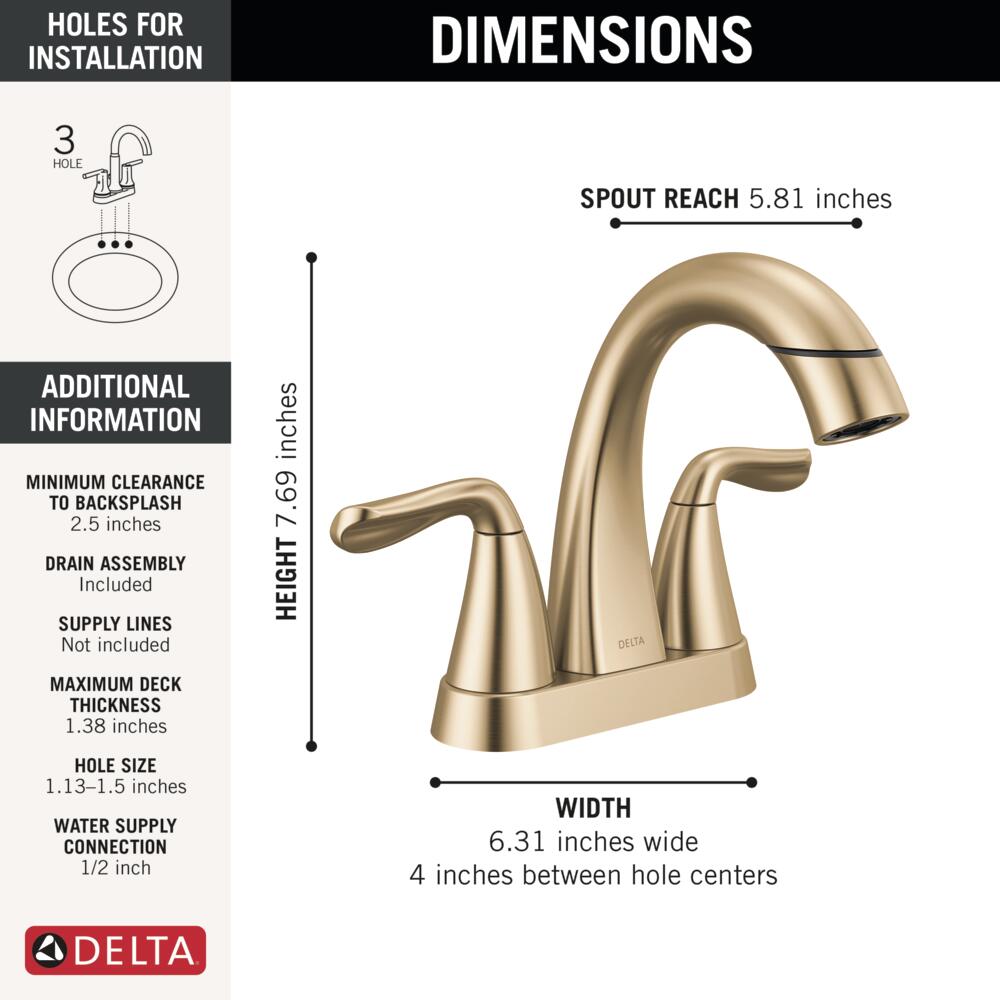 Delta 25840LF-CZPD Lavatory-Faucets - View #6