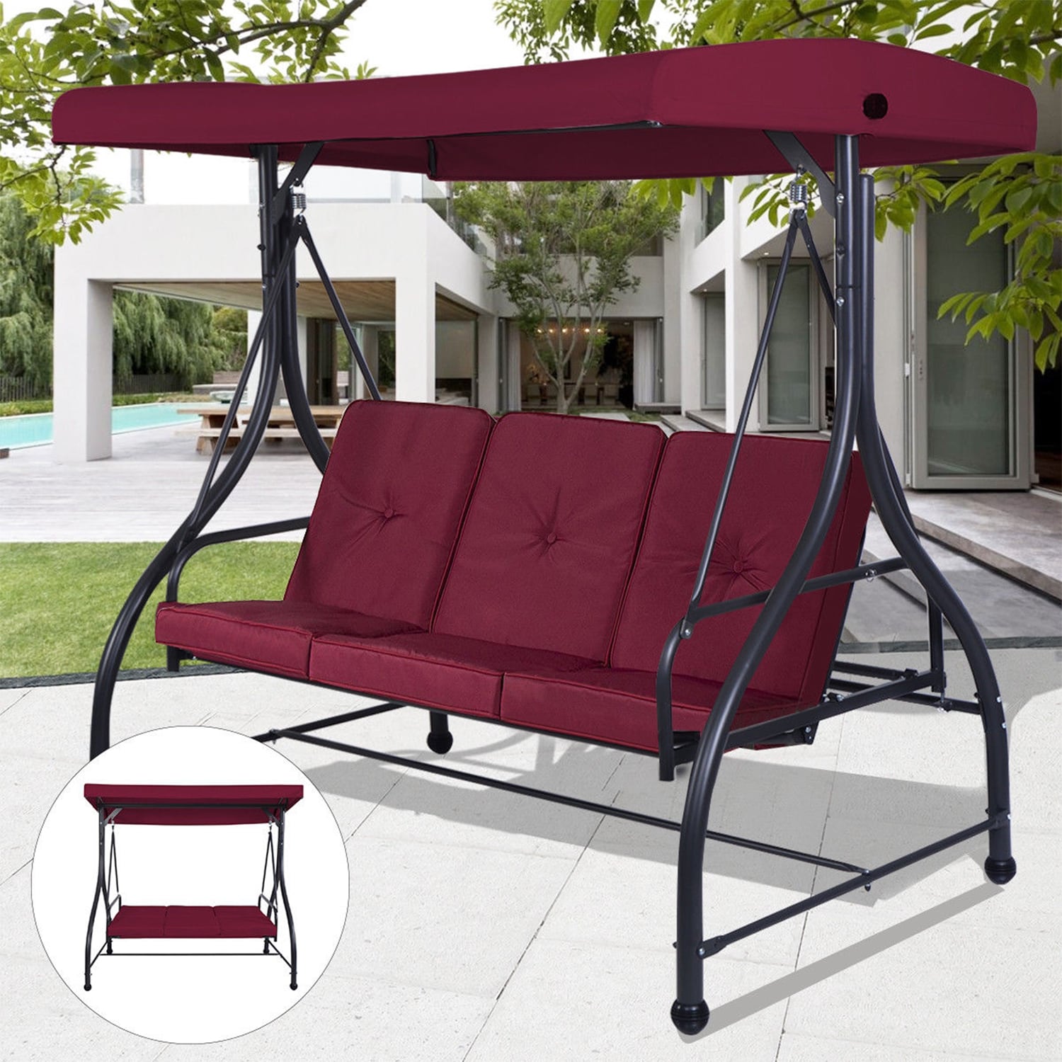 WELLFOR DOG3004WINE Swing-Gliders - View #7