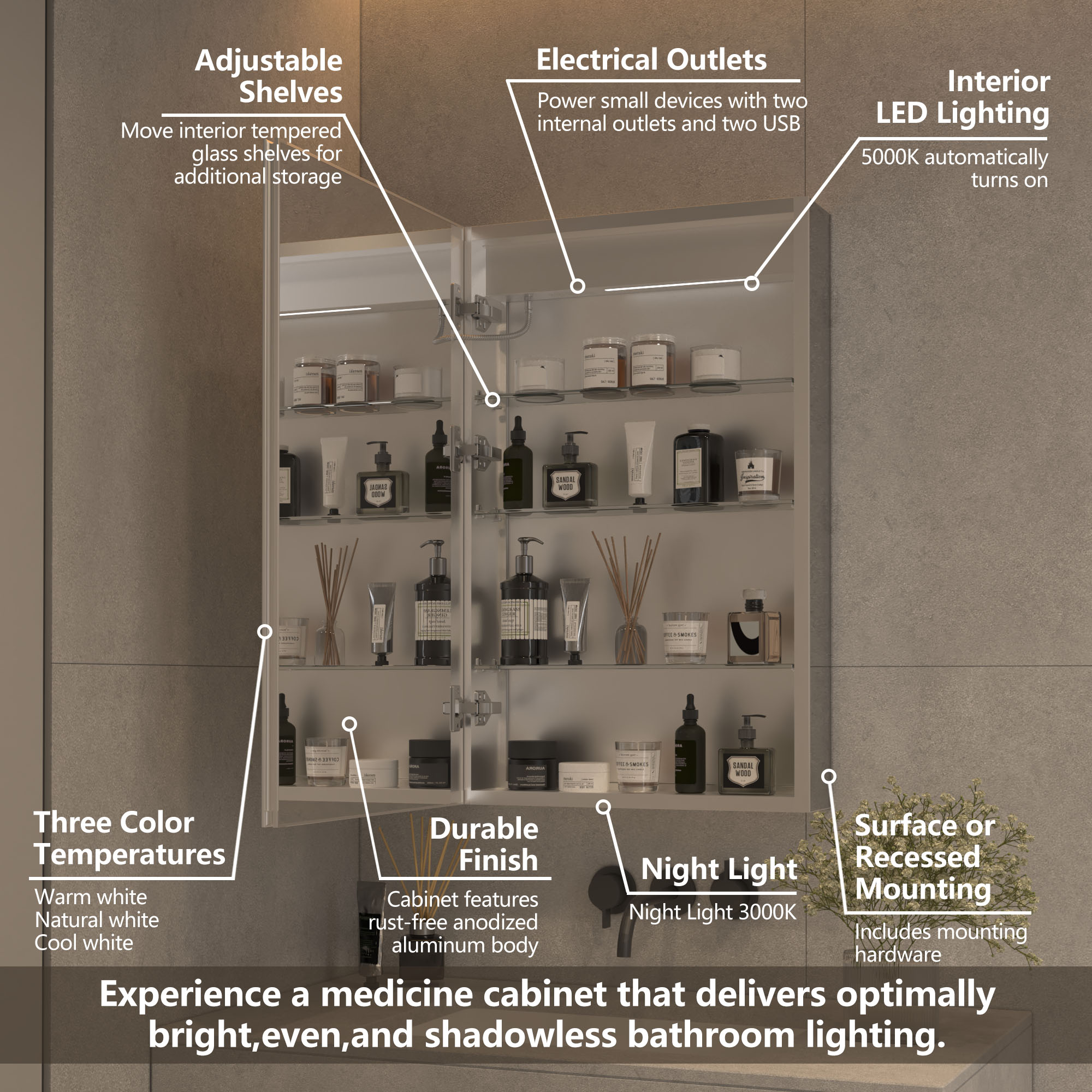 AAZJ JDEX-MC2032V4LX Bathroom-Medicine-Cabinets - View #5
