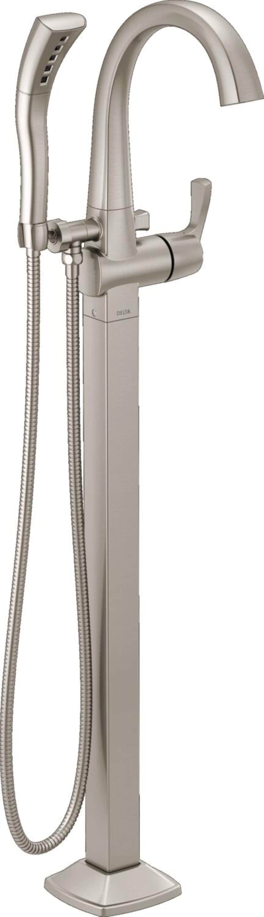 Delta T4777-SS-PR-FL Lumicoat Stainless 1-handle Freestanding High-arc Bathtub Faucet with Hand Shower