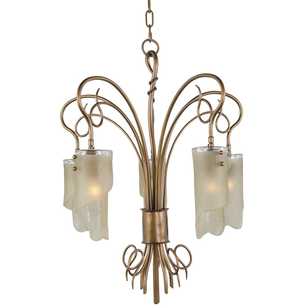 Varaluz 126C05HO Soho 5 -Light Brown Transitional For Use in Bedrooms, Dining Rooms, Foyers, Kitchens, Living Rooms Chandelier