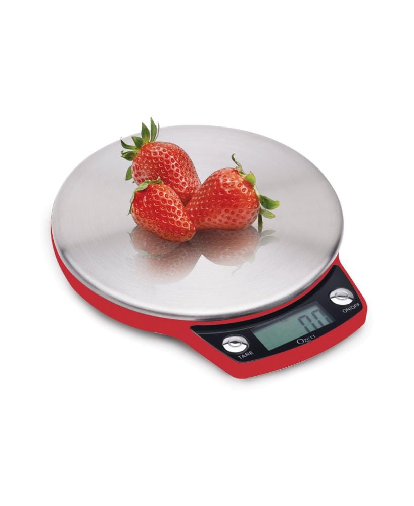 Ozeri Pro Digital Kitchen Food Scale, 0.05 oz to 12 lbs (1 gram to 5.4 kg), Red