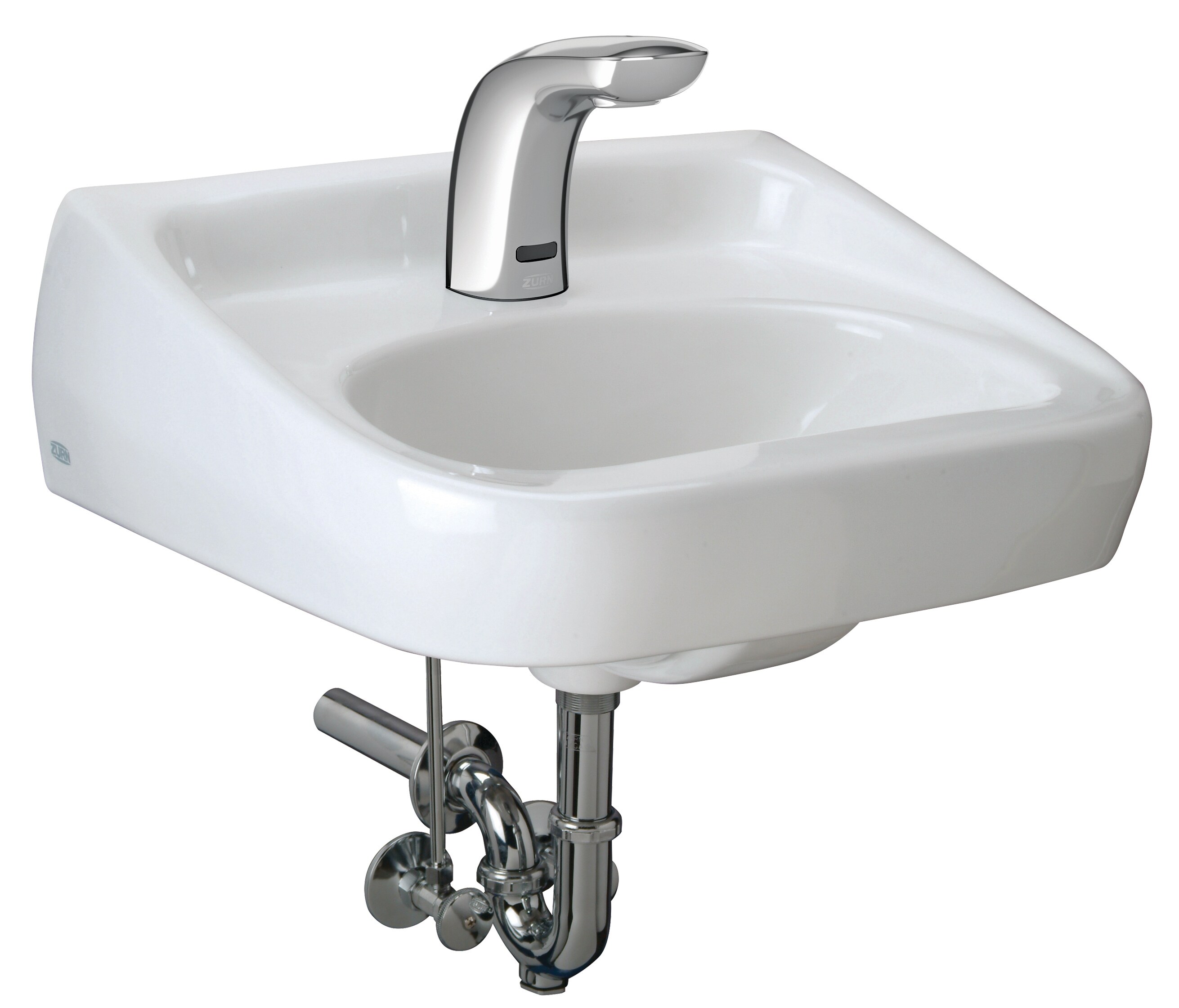 Zurn Z.L2.S Vitreous china Wall-mount Rectangular Traditional White Bathroom Sink with Faucet Included with Drain Included ( 18.25-Inches x 21.49-Inches )