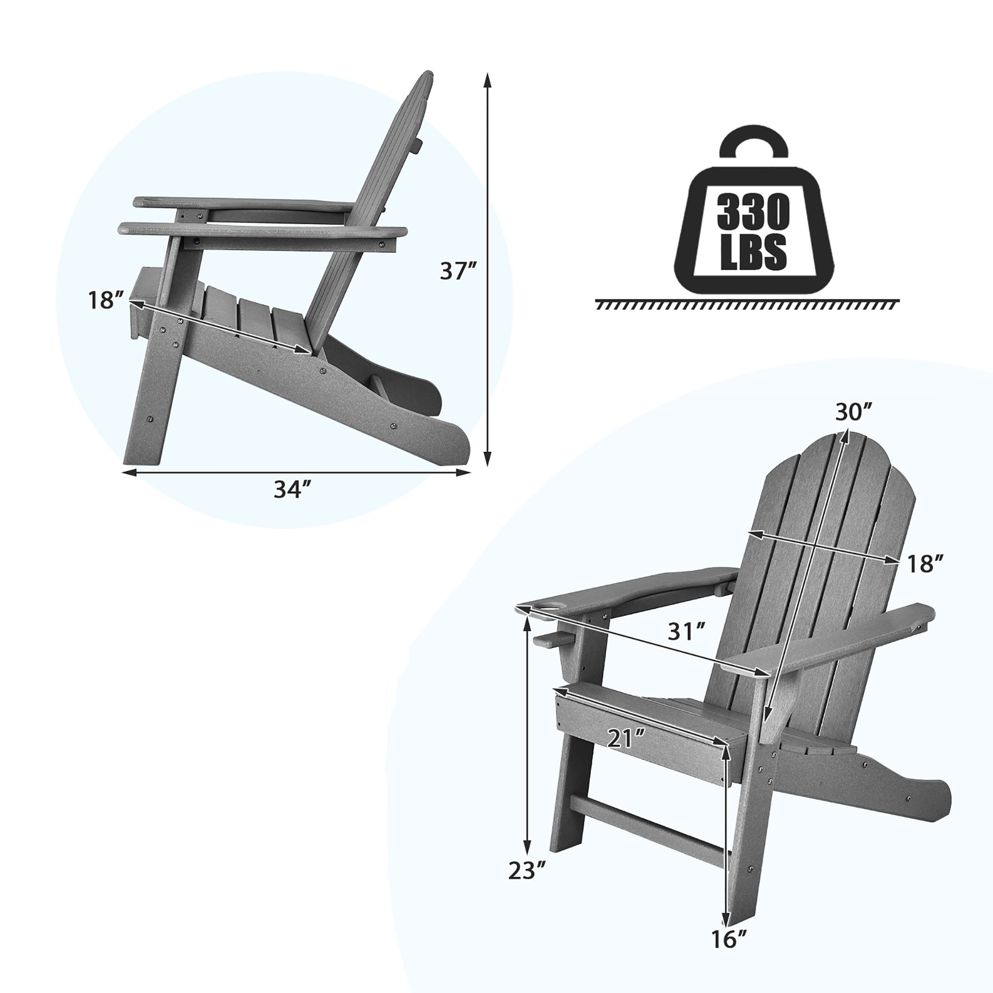 Costway NP10292GR Patio-Chairs - View #5