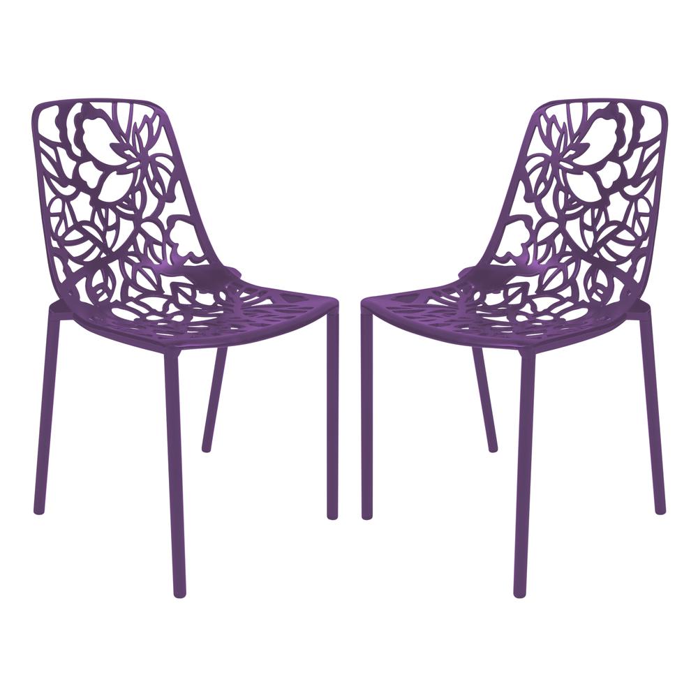 Leisuremod BG3143552 Modern Devon Aluminum Chair Set of 2
