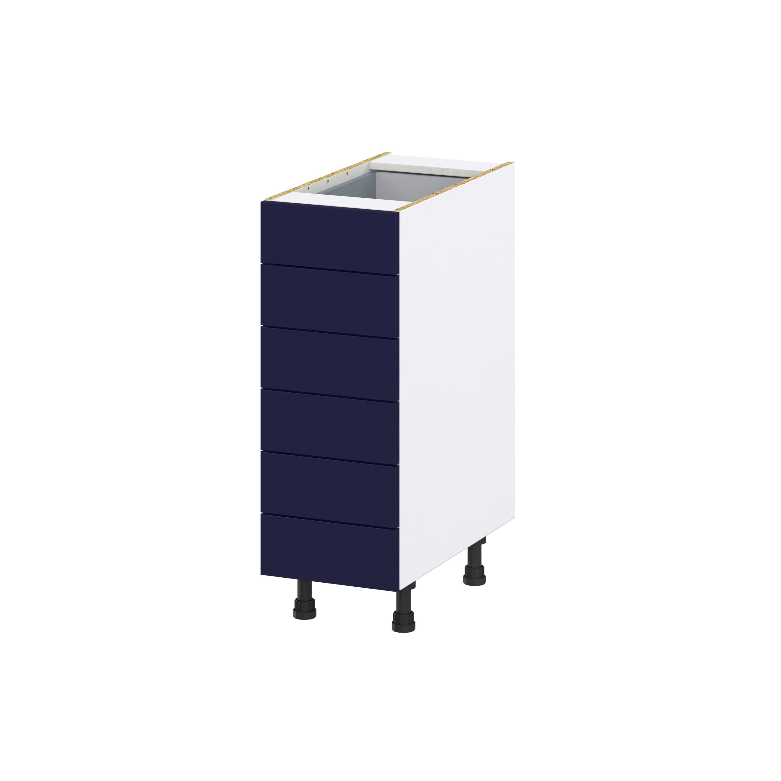 Hugo&Borg Lorette 12-in W x 34.5-in H x 24-in D Navy Blue 4-Drawer Base Fully Assembled Cabinet (Recessed Panel Style)
