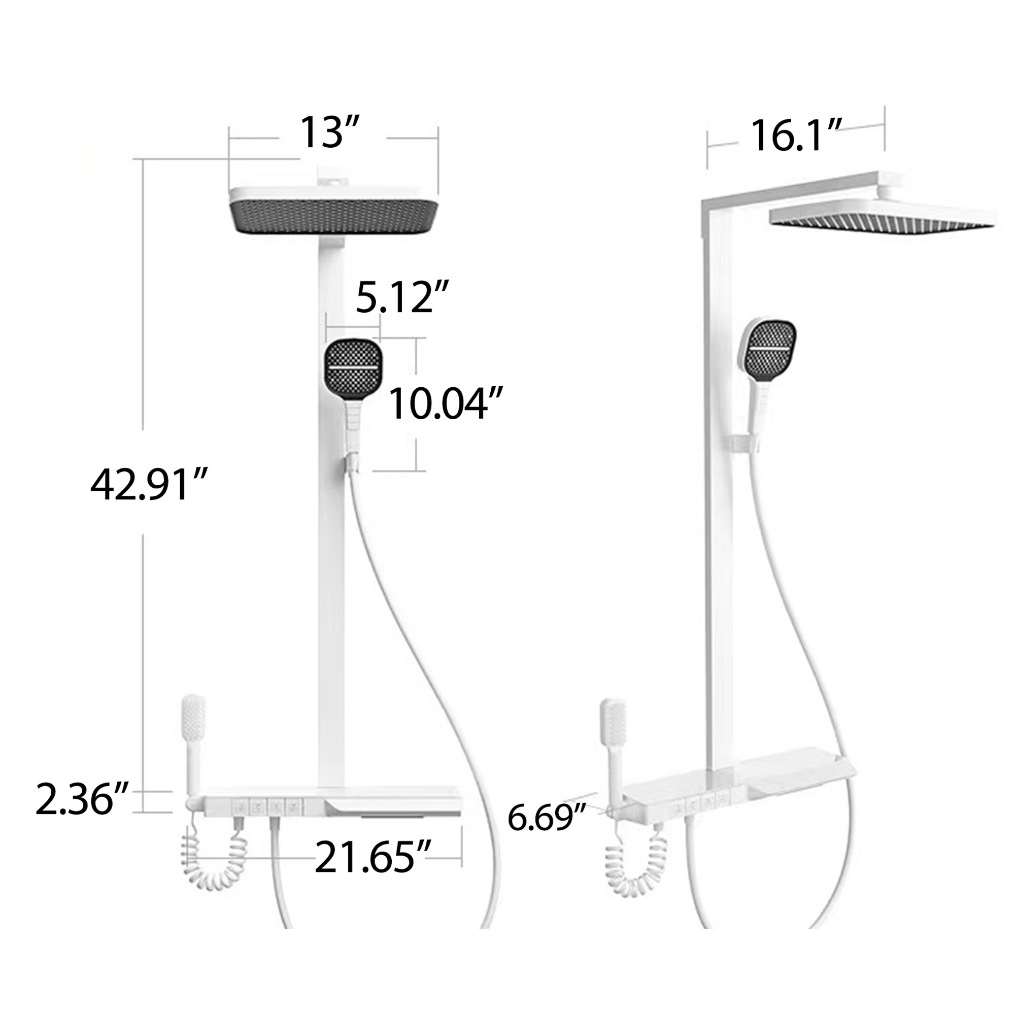 WELLFOR WB-1042 Showerhead-Bar-Panels - View #7