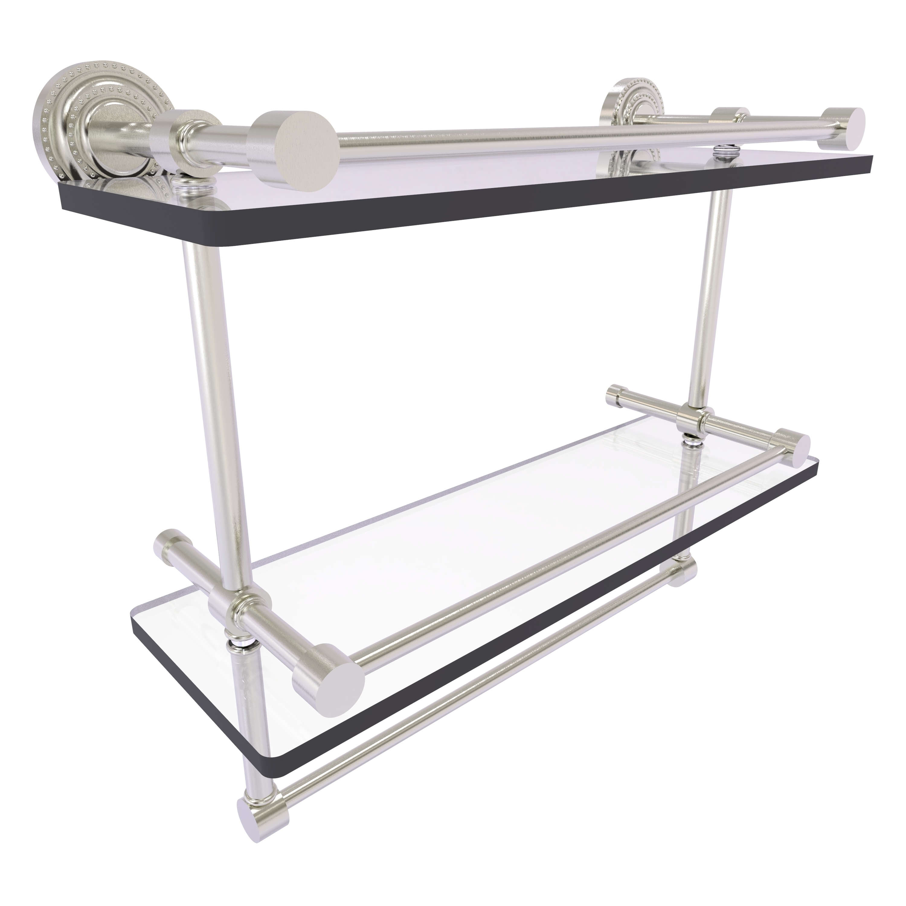 Allied Brass DT-2TB/16-GAL-SN Dottingham Satin Nickel 2 -Tier Wall mount Bathroom Shelf ( 16-in x 12-in x 5-in )