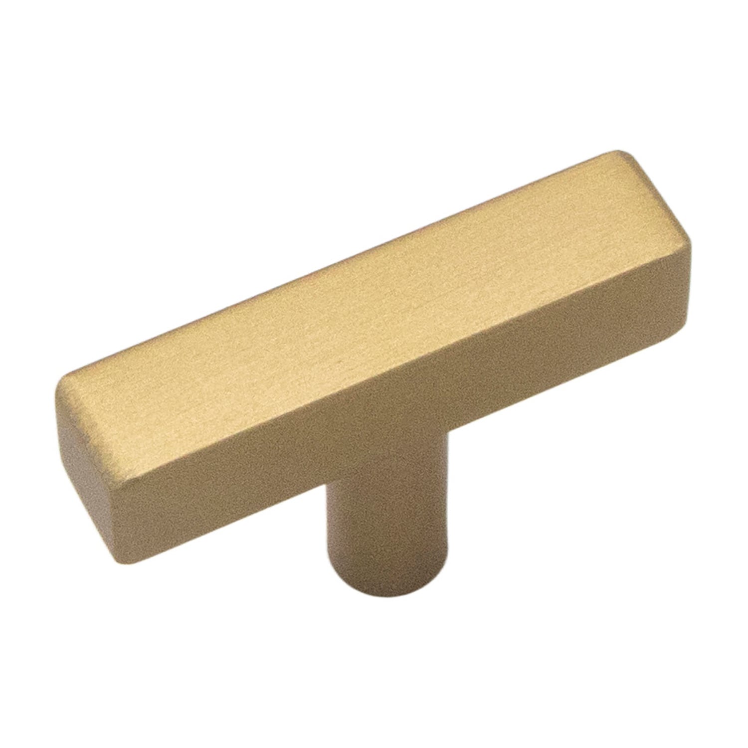 Hickory Hardware Heritage Designs Quad 1-3/8-in Brushed Golden Brass Bar Contemporary Cabinet Knob 10 -Pack #R080548BBX-10G