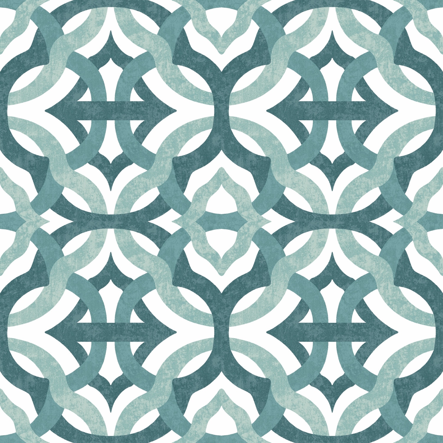 Waverly RMK11864RL 28.29-Sq. Feet Teal Vinyl Geometric Self-adhesive Peel and Stick Wallpaper