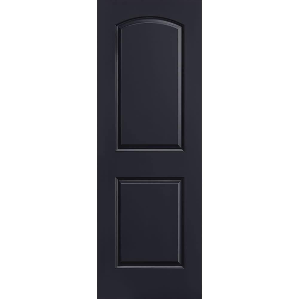 Masonite 1317741 Roman 28-in x 80-in Midnight 2-panel round top Smooth Solid core Prefinished Molded composite Slab Door