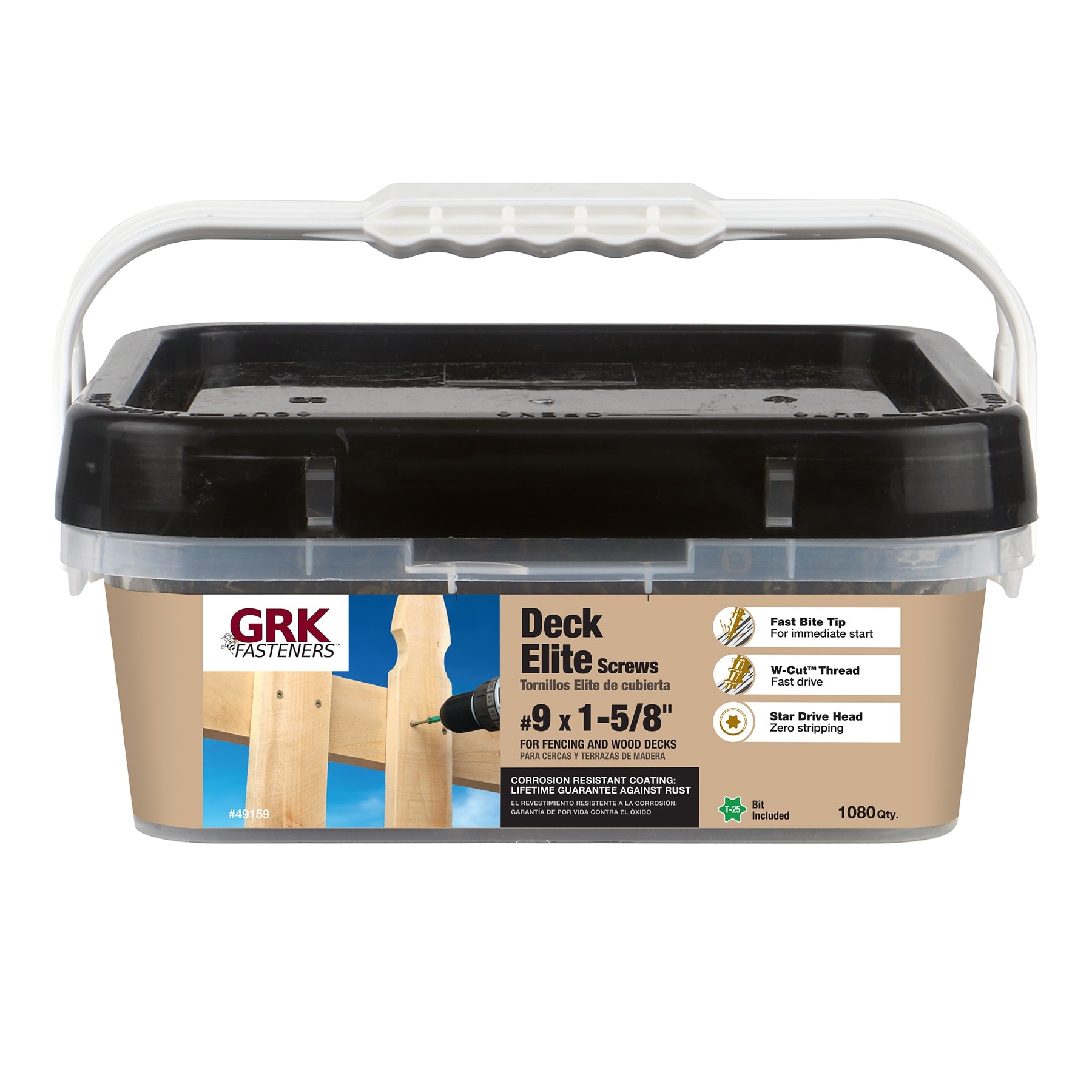 GRK 49159 #9 x 1-5/8-in Wood to wood Deck Screws ( 1080 -Per Box )