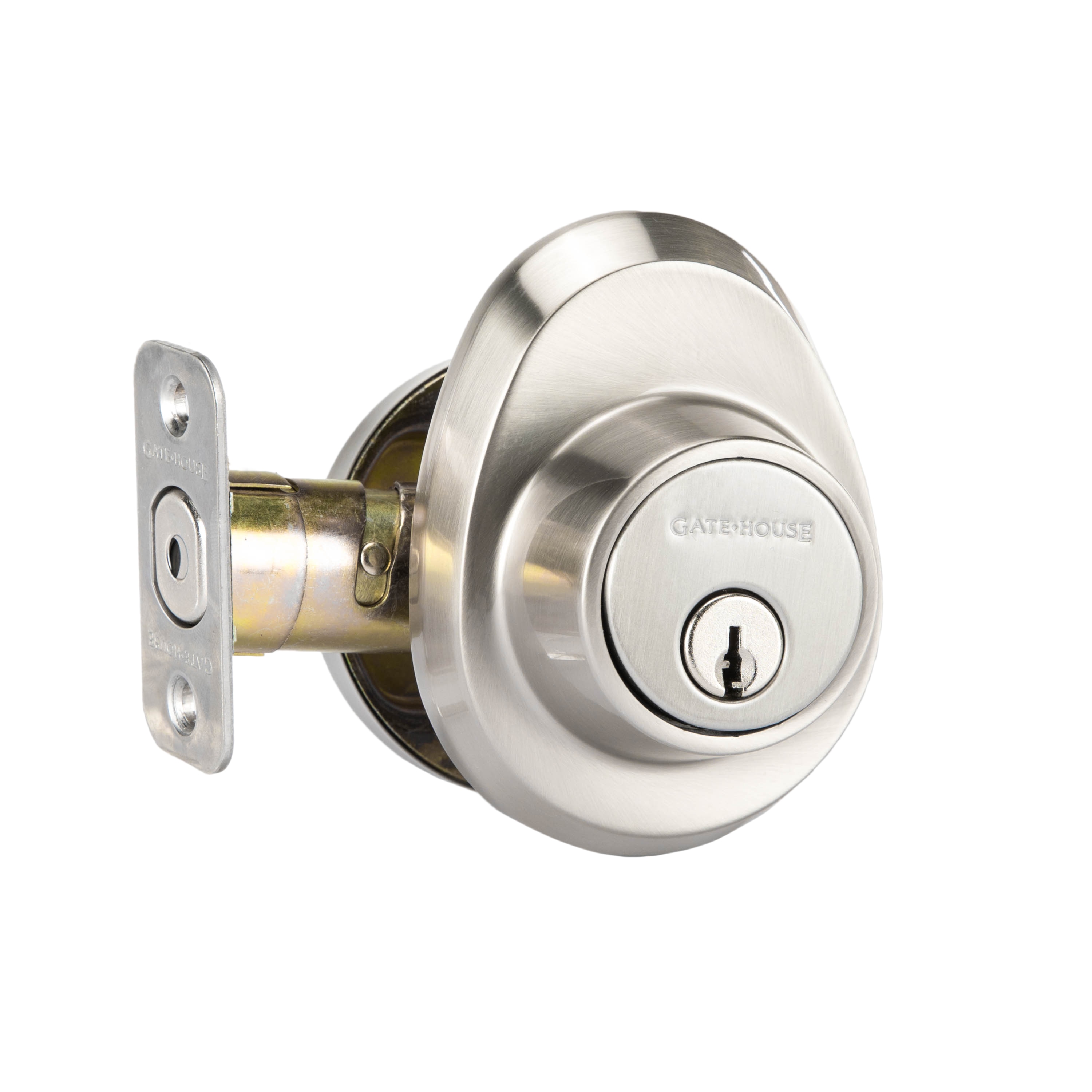 Gatehouse Lexington Satin Nickel Keyed Entry Door Handleset in the ...