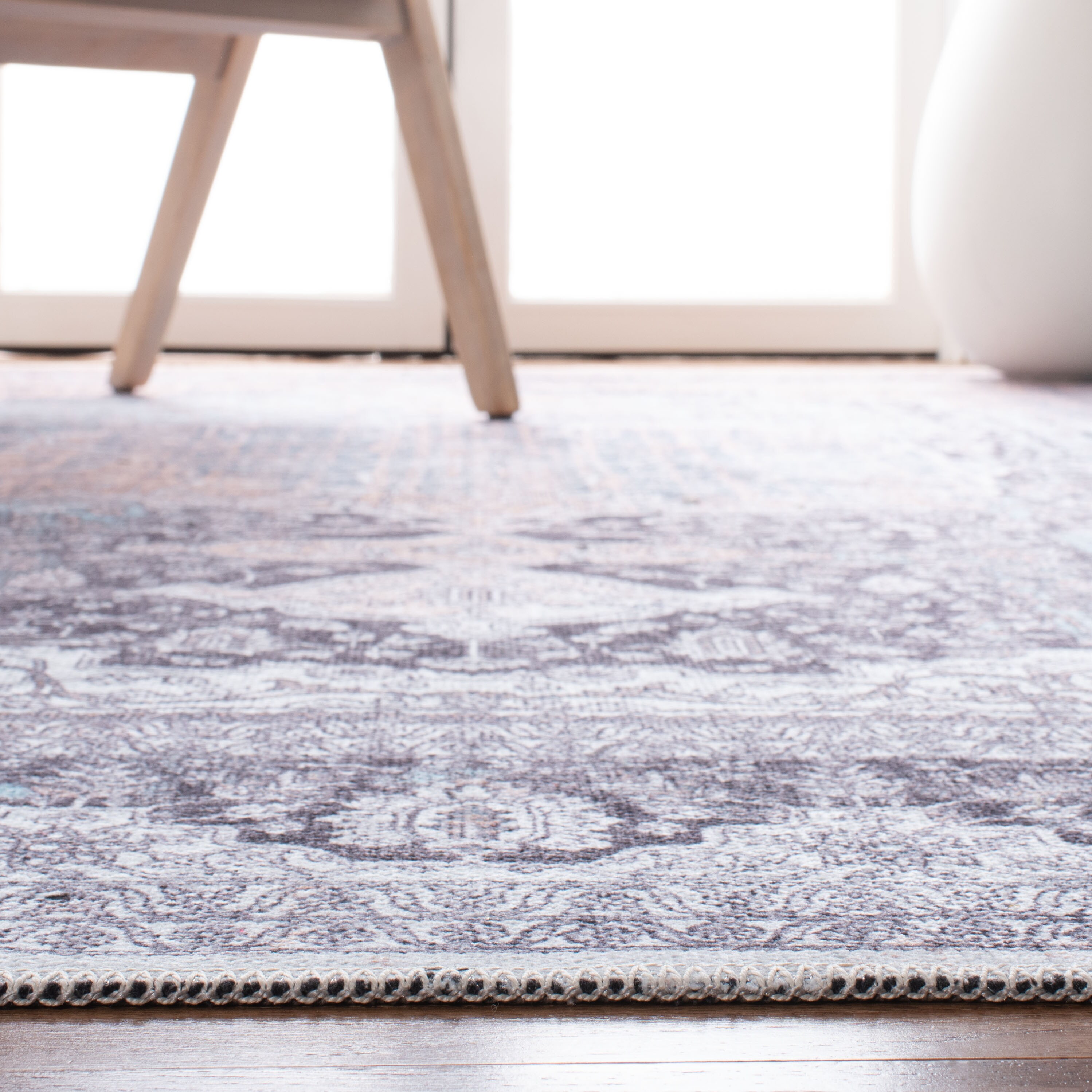 Elysian 9' x 12' Off-White and Light Blue Hand-Knotted Area Rug