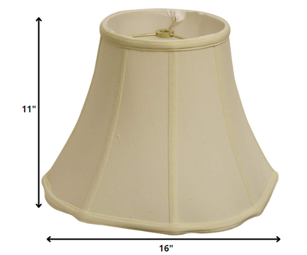 HomeRoots 11-in x 16-in Ivory Fabric Bell Lamp Shade 4000469553 at ...