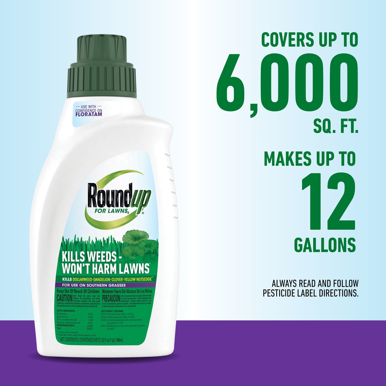 Roundup For Lawns5 32-oz Concentrated Lawn Weed Killer In The Weed ...