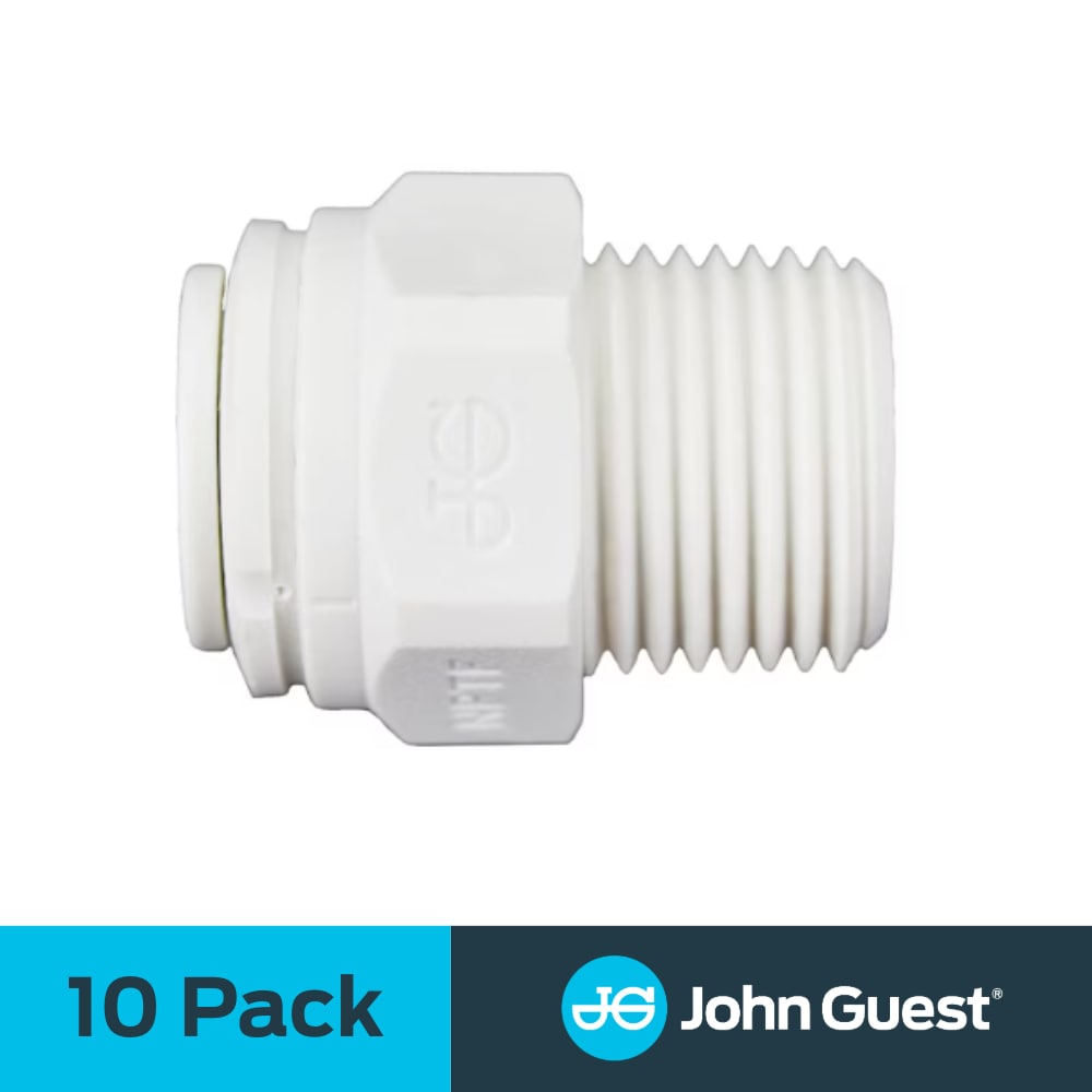 John Guest PP011223W-US 3/8-in Push-to-Connect Male Adapter (10-Pack)