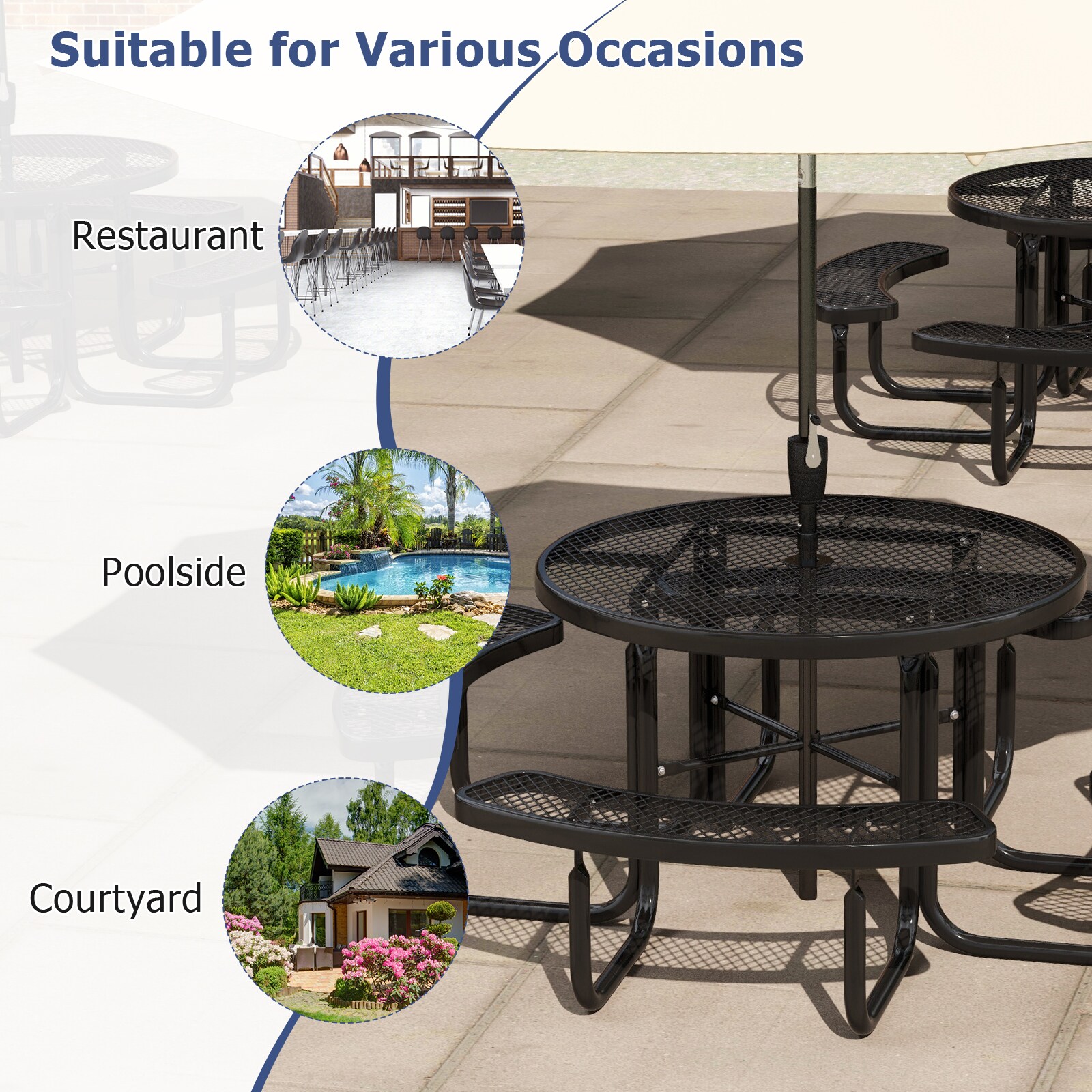 LIVIZA TDJ11795BK-X Picnic-Tables - View #5