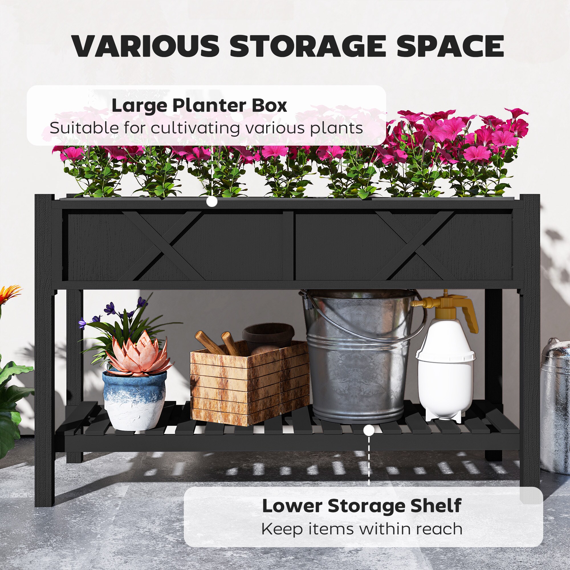 Outsunny 84H-346V01BK Raised-Planter-Boxes - View #4