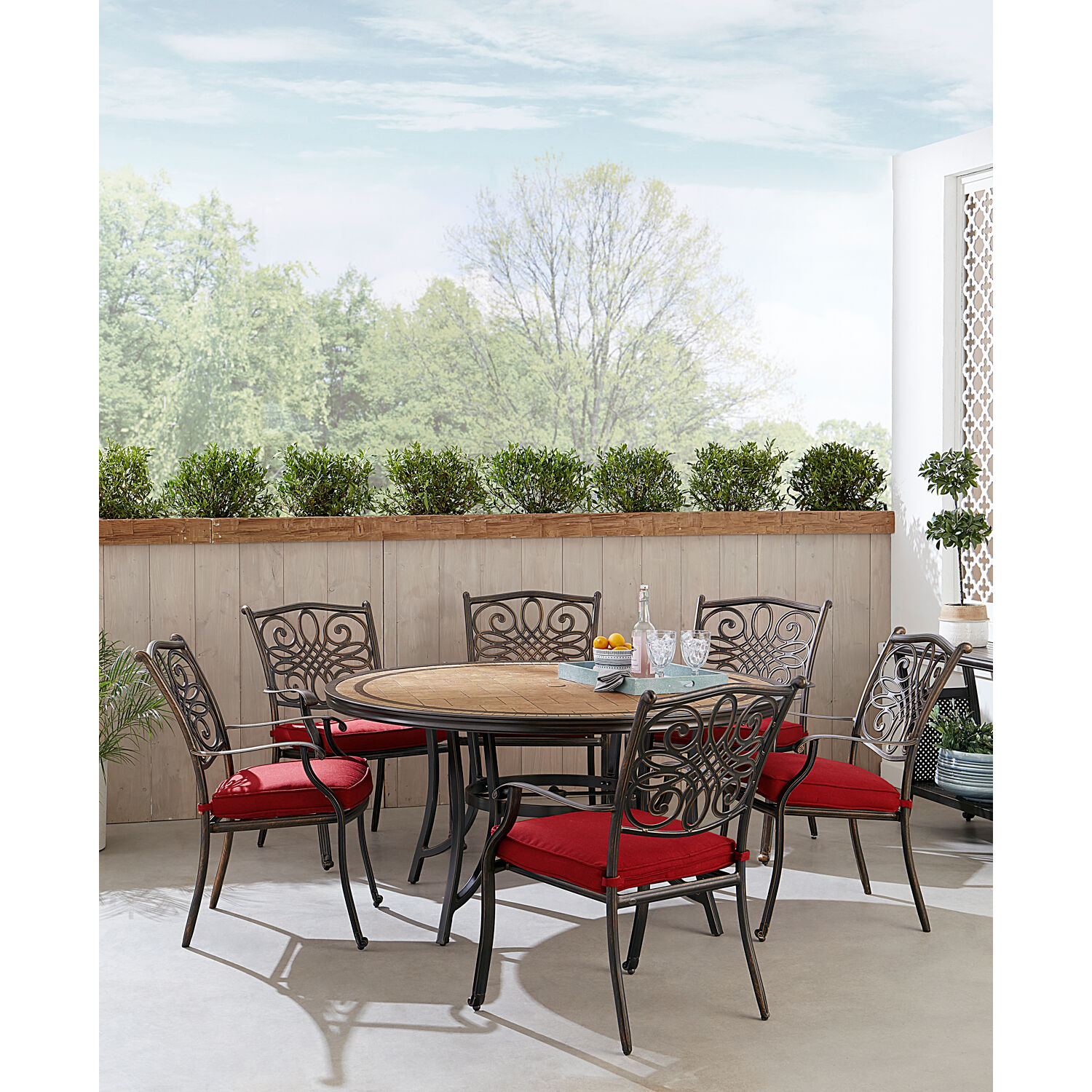 Hanover MONDN7PCRDTL-C-RED Patio-Dining-Sets - View #6