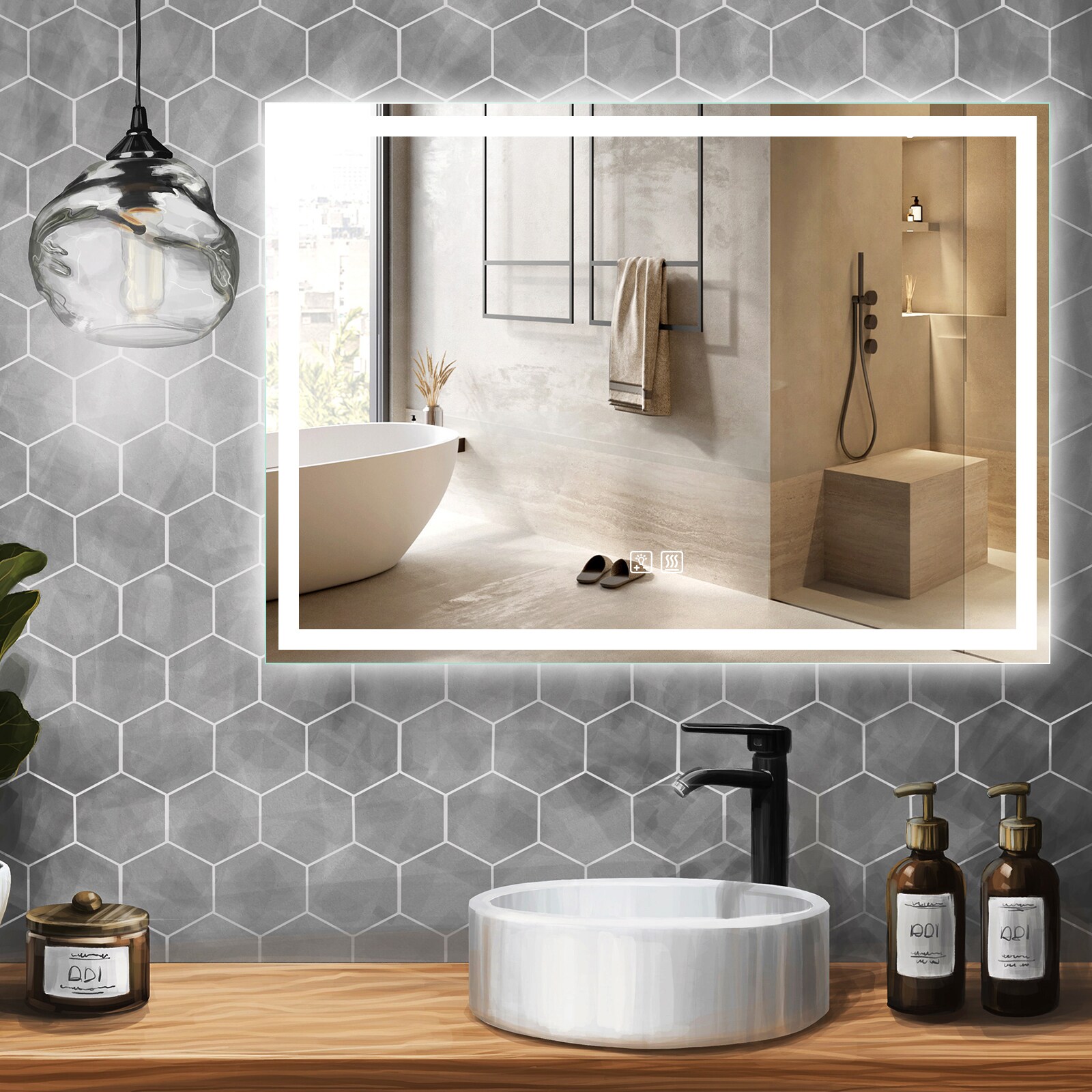 HomLux MA024230TD-OL-42X30A Framed-Bath-Mirrors - View #9