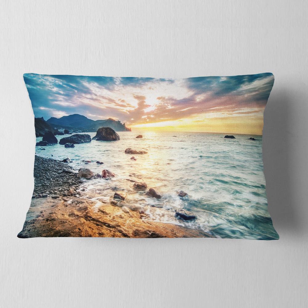 Designart CU10673-12-20 12-in x 20-in Blue Indoor Decorative Pillow