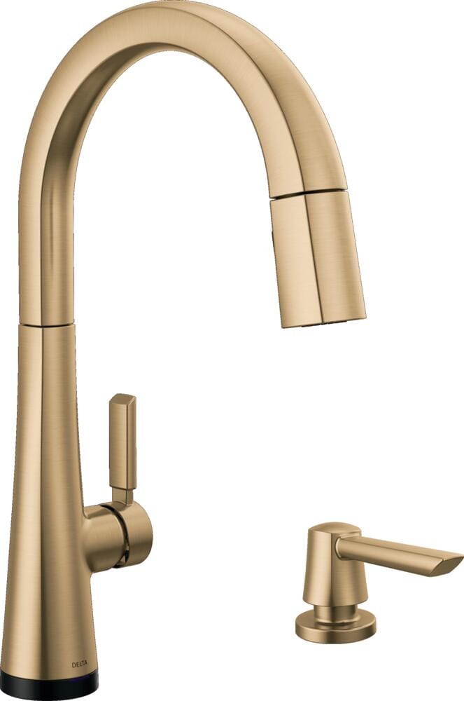 Delta Monrovia Lumicoat Champagne Bronze Pull-down Touch Sprayer Kitchen Faucet and Soap Dispenser